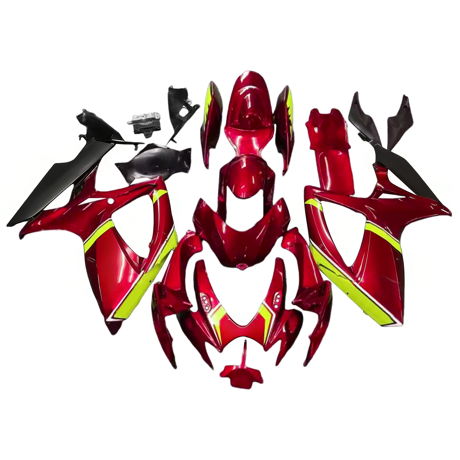 Amotopart 2006-2007 Suzuki GSXR 600/750 Glossy Red&Yellow Green Fairing Kit