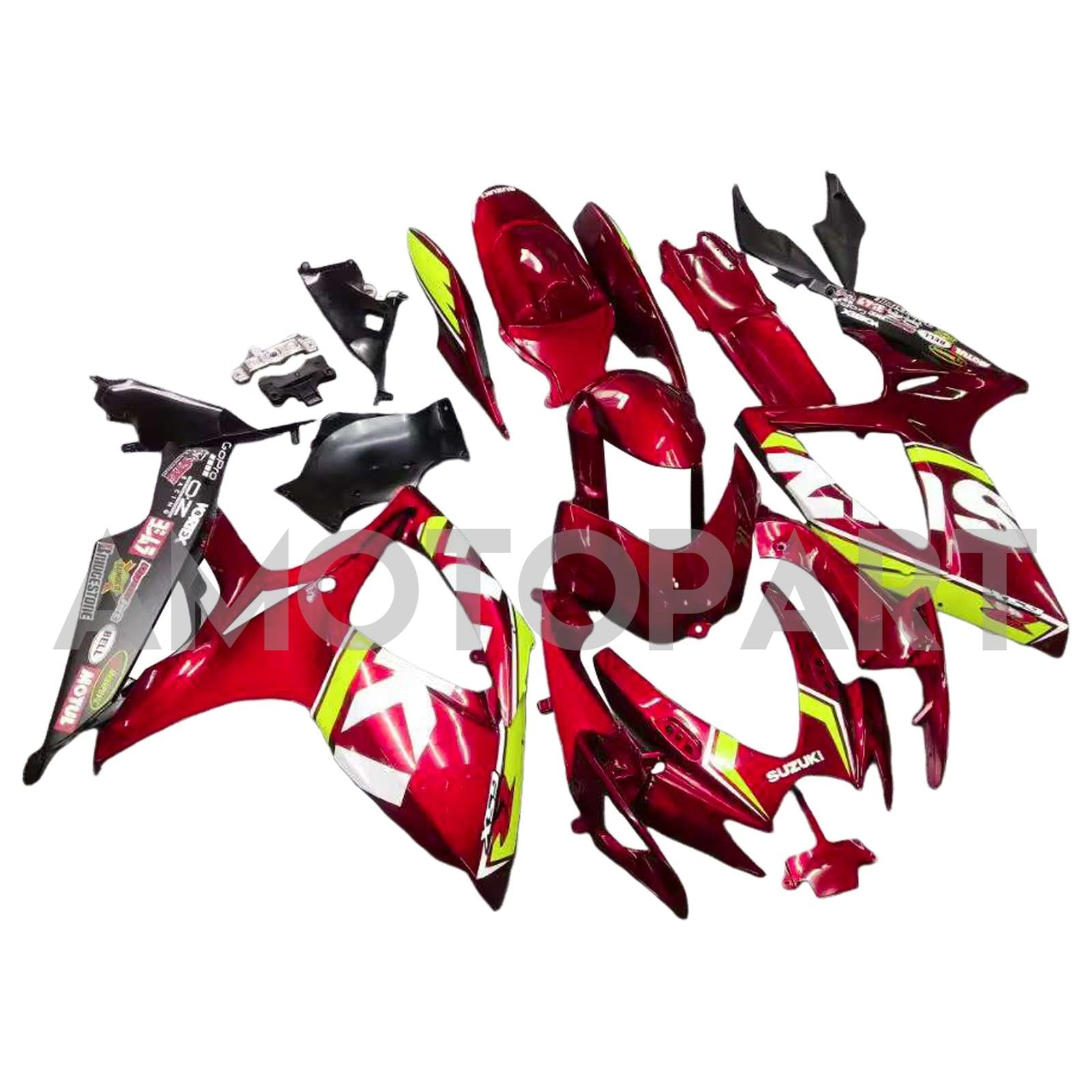 Amotopart 2006-2007 Suzuki GSXR 600/750 Kit de carenagem vermelho e amarelo brilhante