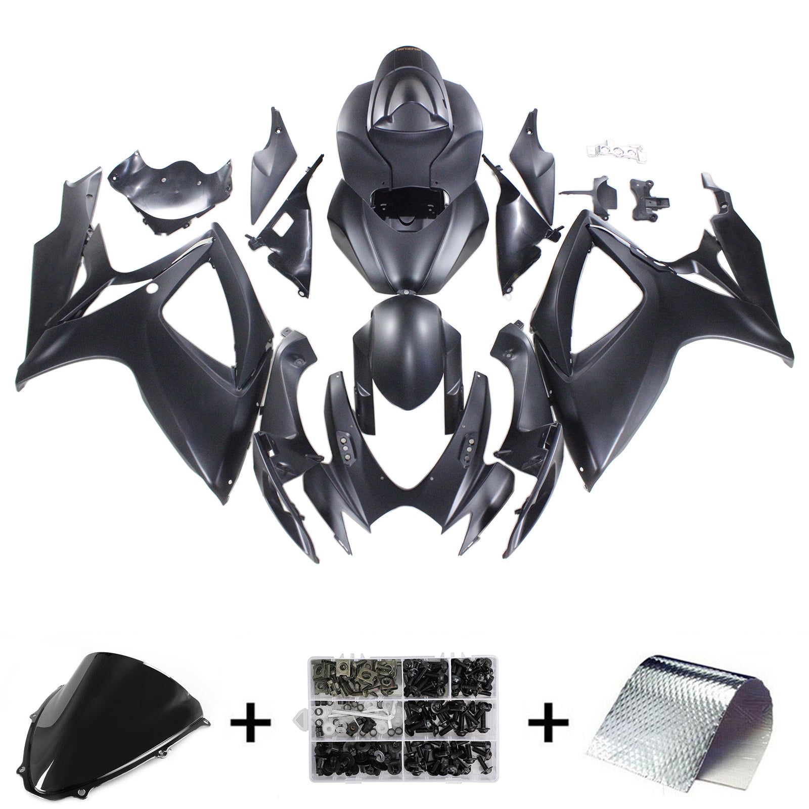 Amotopart 2006-2007 Suzuki GSXR 600/750 Matte Black&Gold Fairing Kit