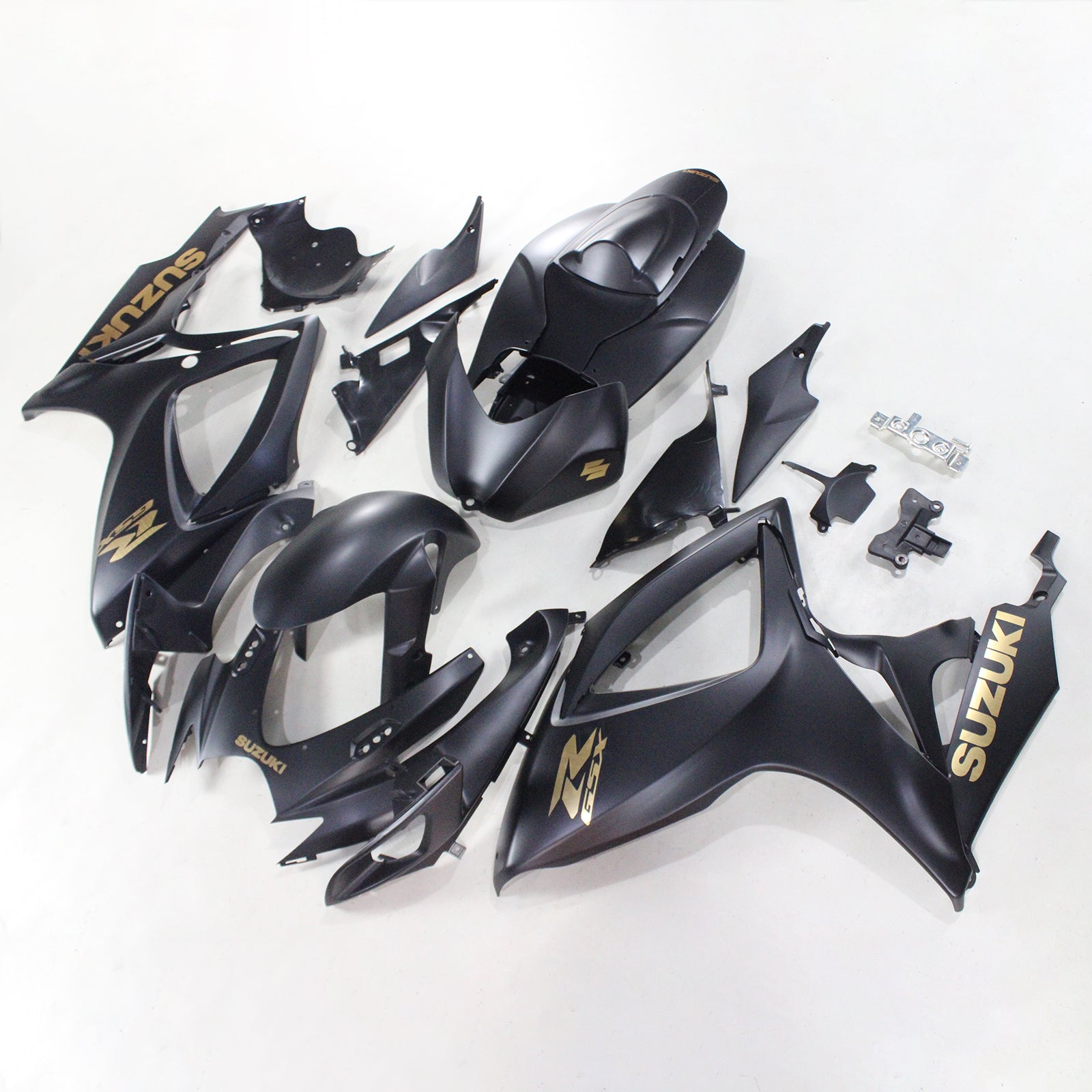 Amotopart 2006-2007 スズキ GSXR 600/750 マットブラック&ゴールド フェアリングキット