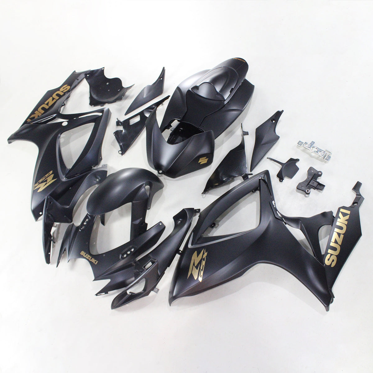 Amotopart 2006-2007 Suzuki GSXR 600/750 Kit de carénage noir mat et or