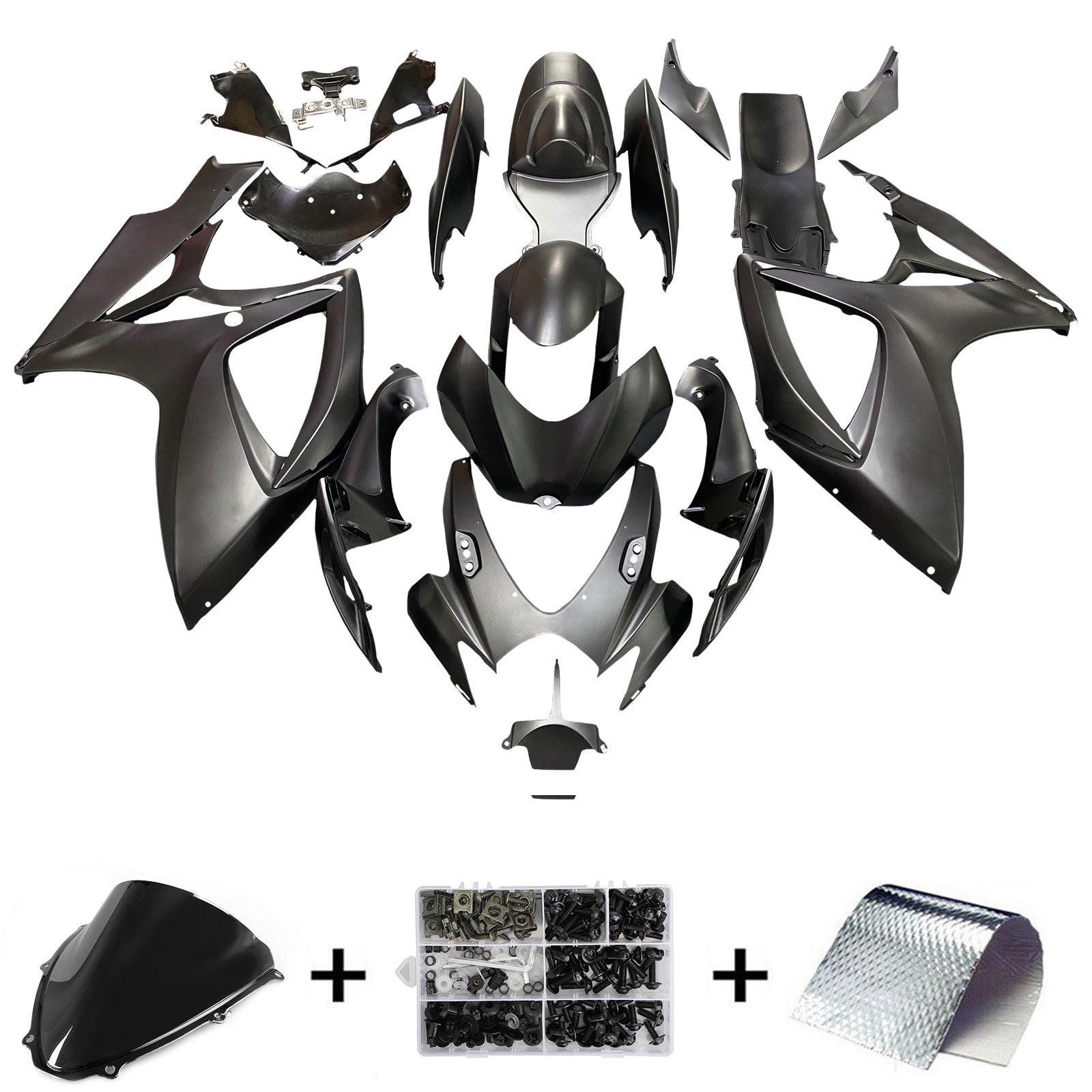 Amotopart 2006-2007 Suzuki GSXR 600/750 Matte Black  Fairing Kit