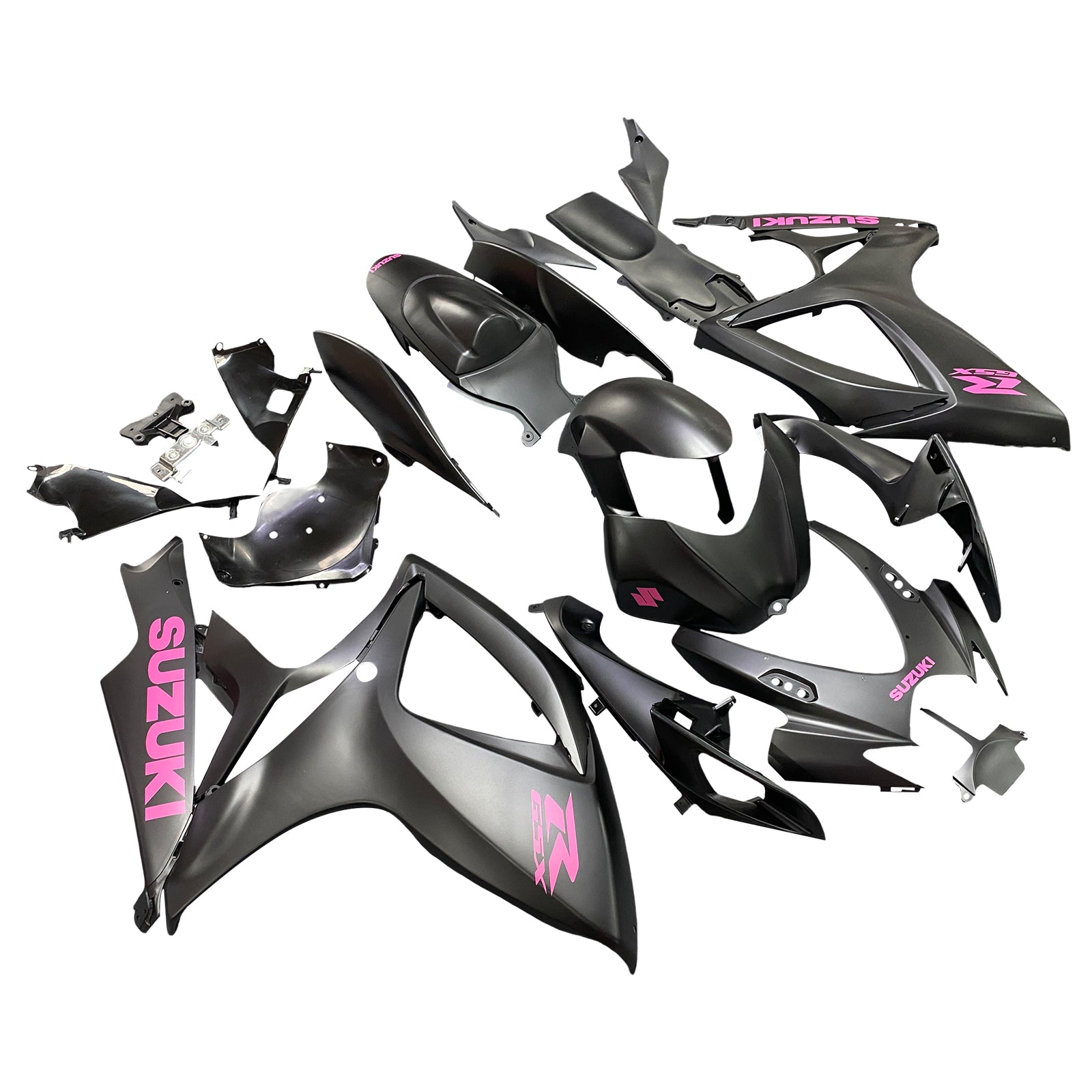 Amotopart 2006-2007 Suzuki GSXR 600/750 Matte Black&Pink Fairing Kit