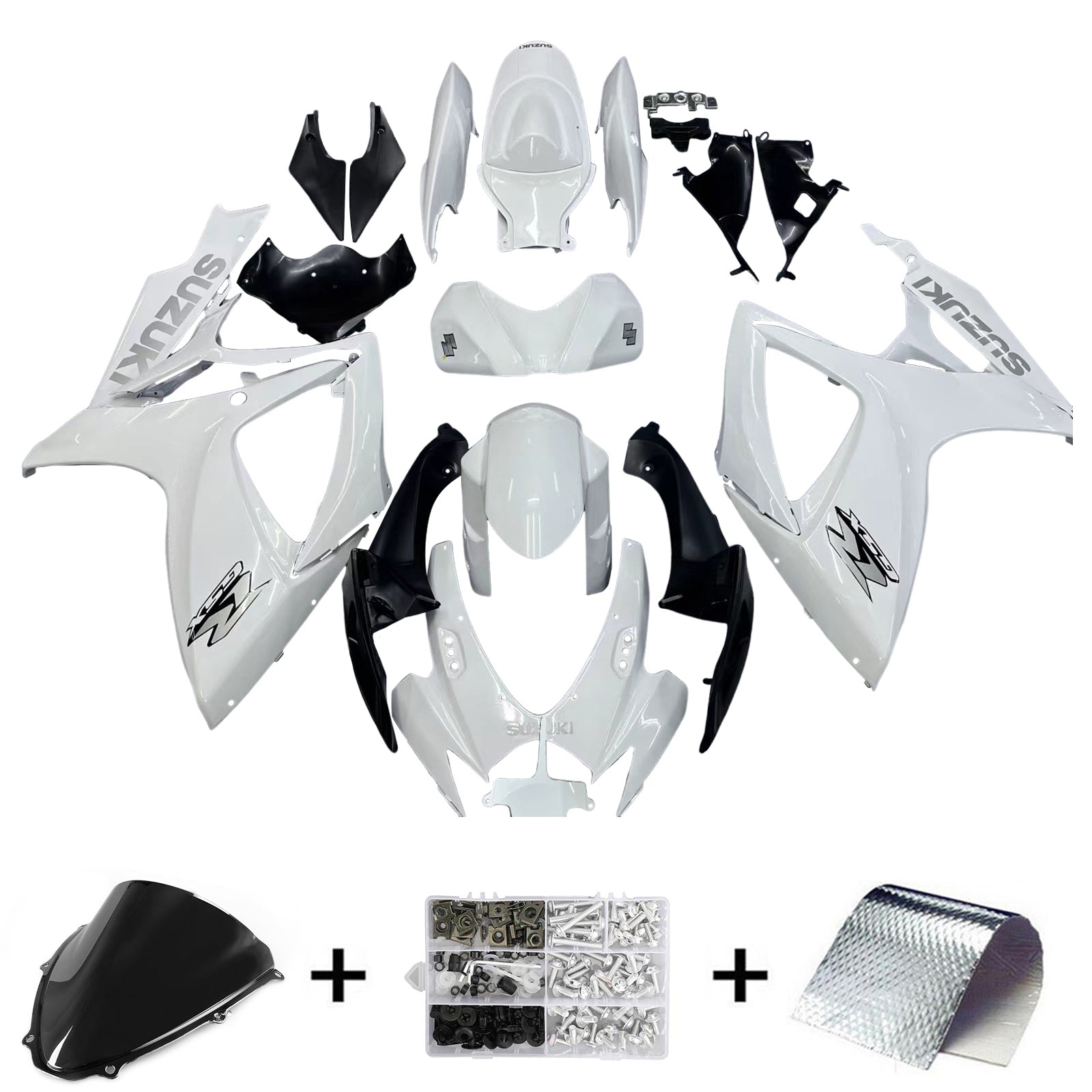 Amotopart 2006-2007 Suzuki GSXR 600/750 Kit de carenado blanco Style2