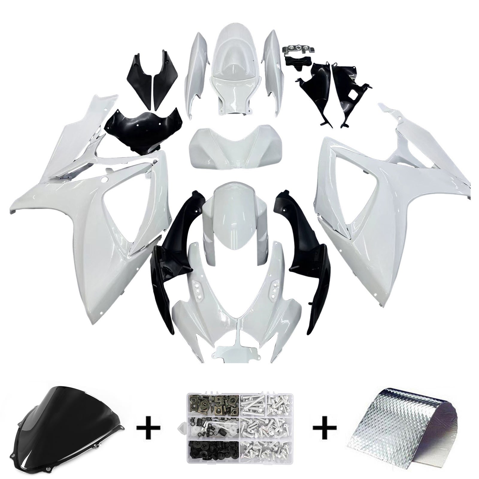 Amotopart 2006-2007 Suzuki GSXR 600/750 White Style2 Fairing Kit
