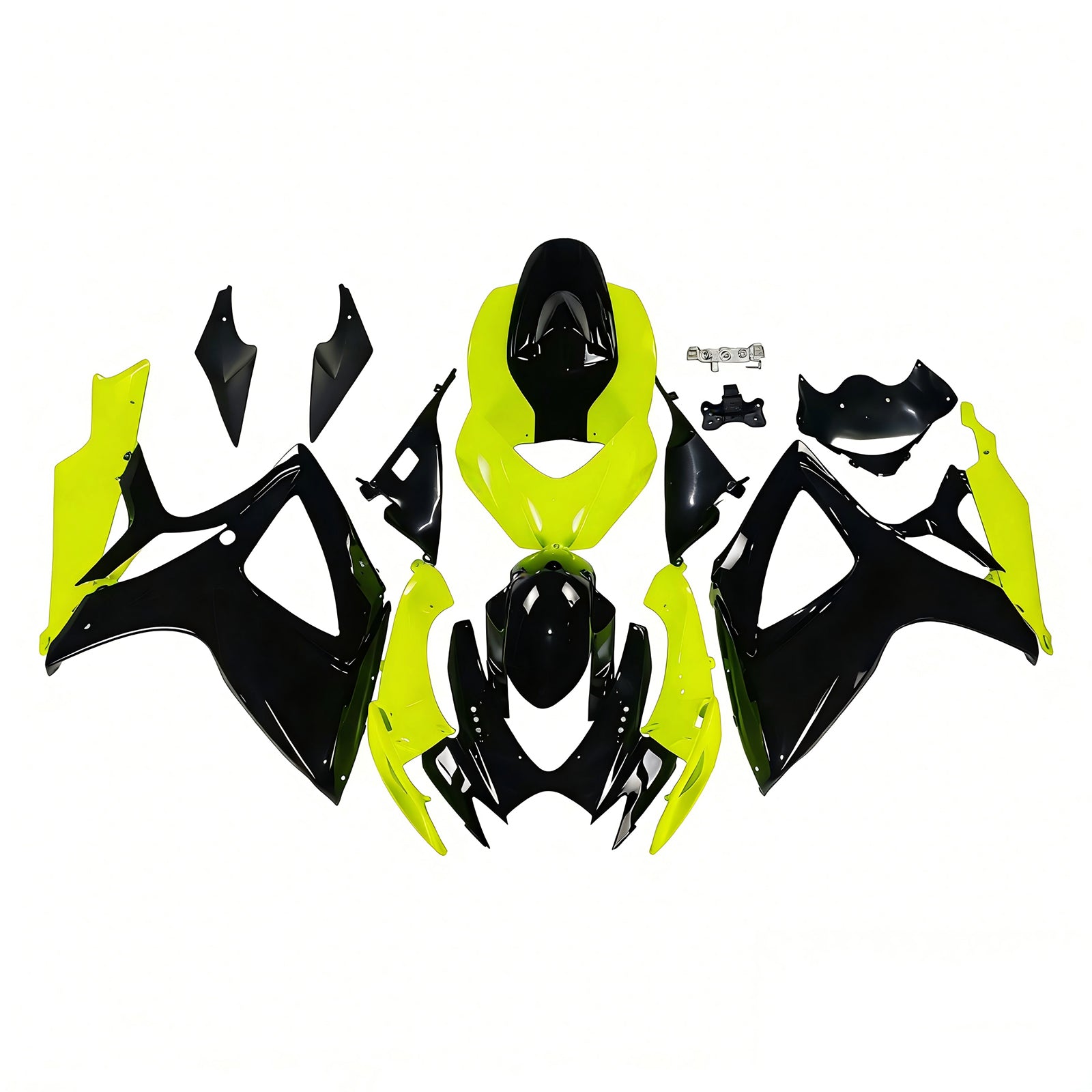 Amotopart 2006-2007 Kit carena Suzuki GSXR 600/750 nero lucido e giallo