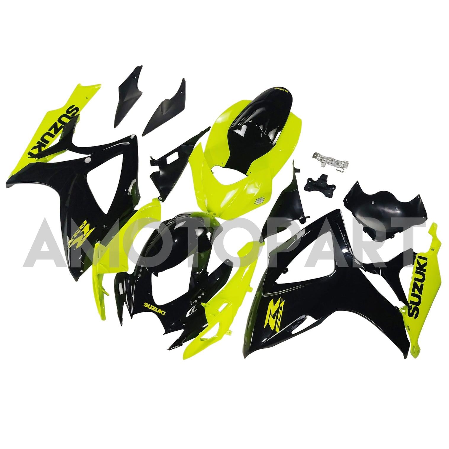 Amotopart 2006-2007 Suzuki GSXR 600/750 Glossy Black&Yellow Fairing Kit
