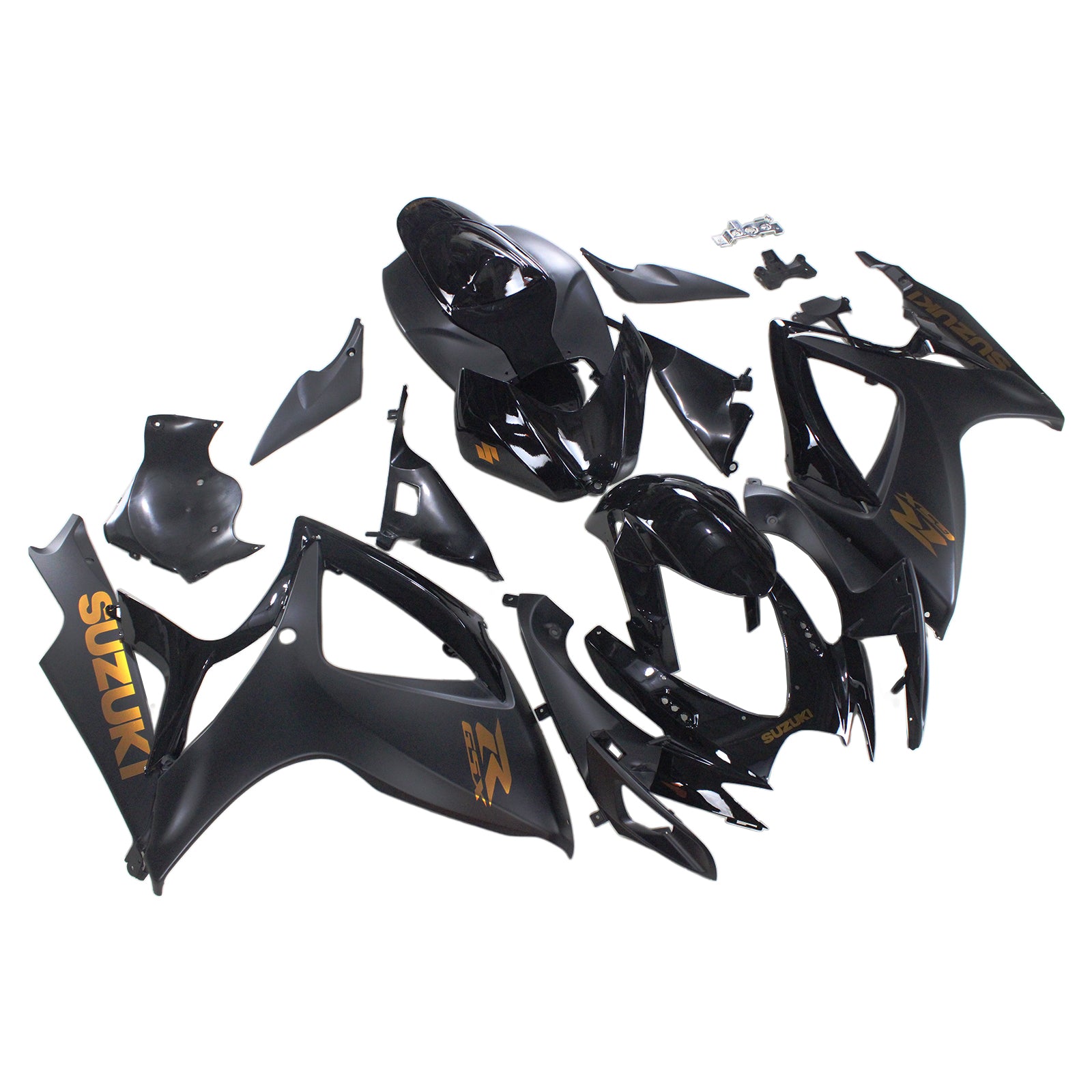 Amotopart 2006-2007 Kit carena Suzuki GSXR 600/750 nero opaco e arancione