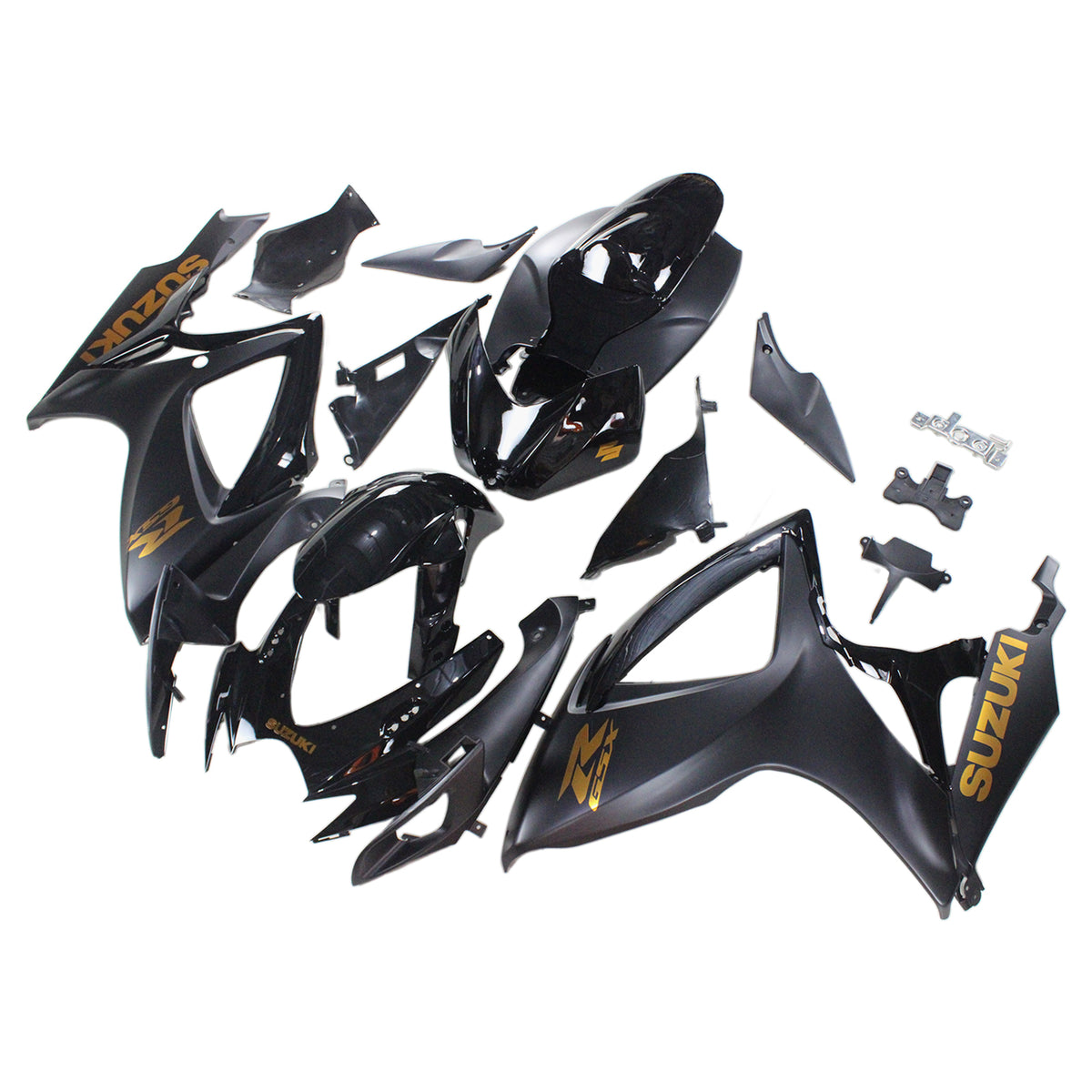 Amotopart 2006-2007 Kit carena Suzuki GSXR 600/750 nero opaco e arancione