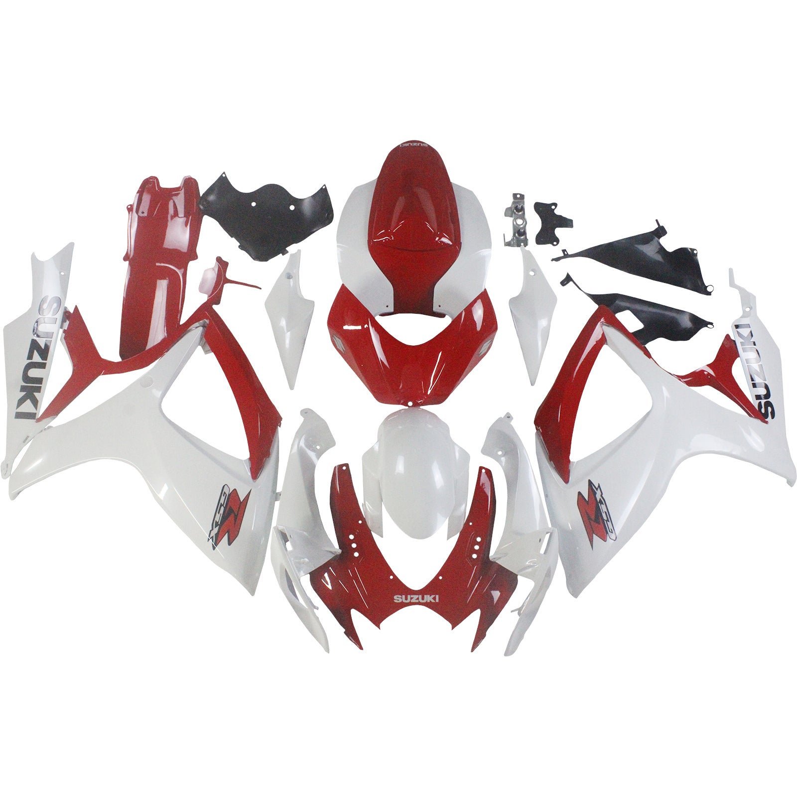 Amotopart 2006-2007 Suzuki GSXR 600/750 Kit de carenado rojo y blanco perla