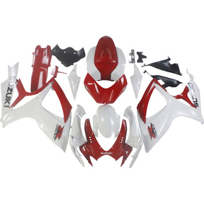 Amotopart 2006-2007 Kit carena Suzuki GSXR 600/750 rosso e bianco perla