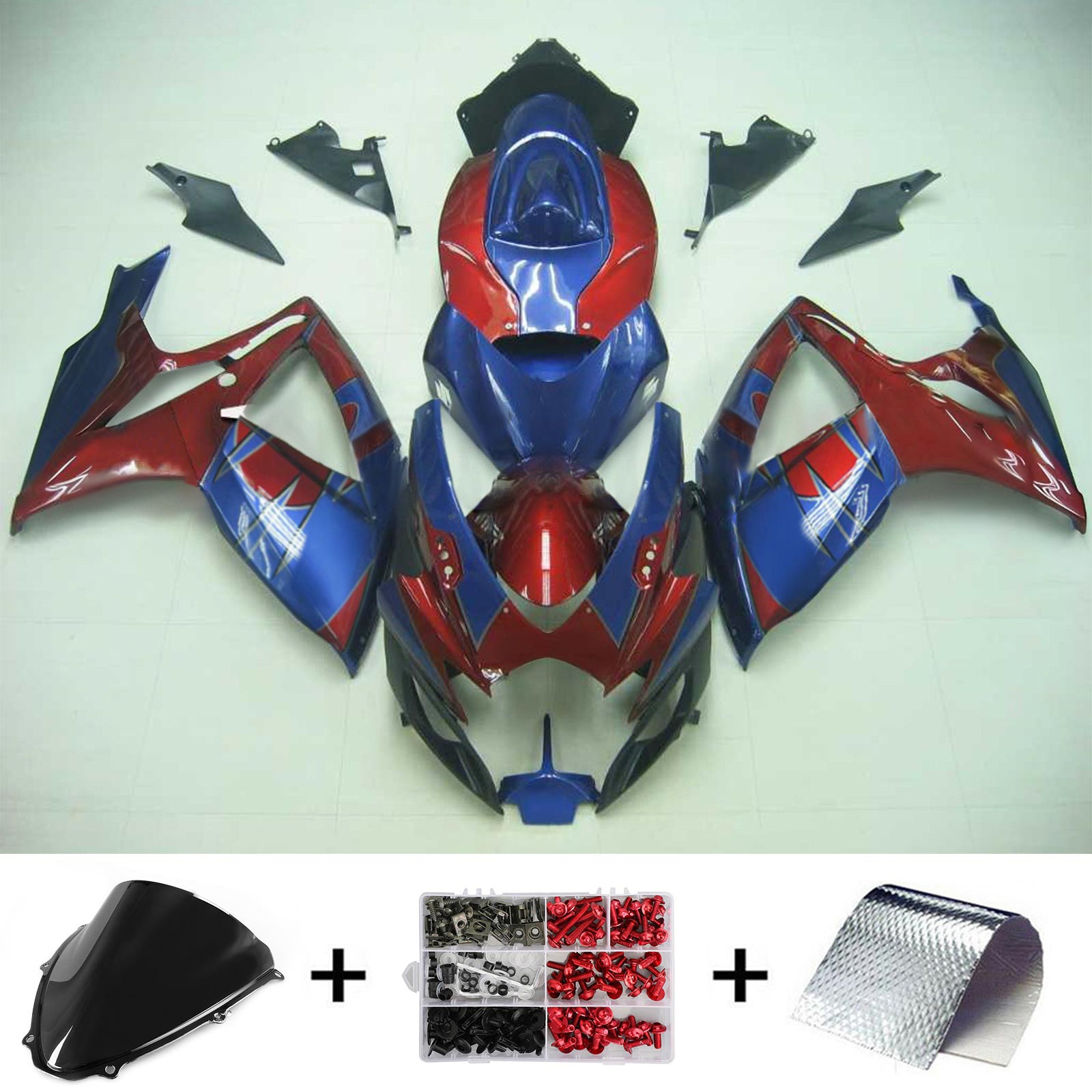 Amotopart 2006-2007 Suzuki GSXR 600/750 Blu Lucido&RKit di carenatura ed