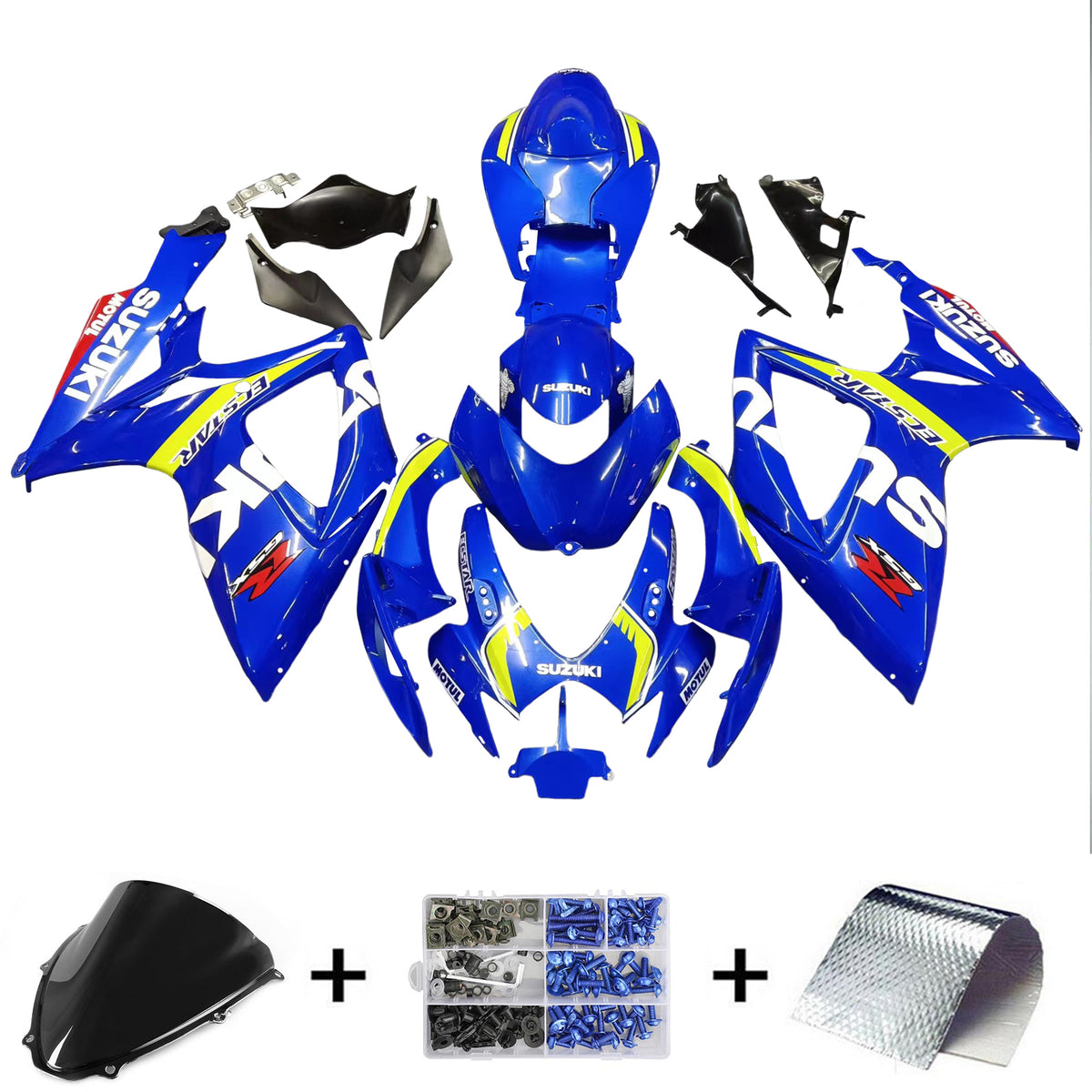 Amotopart 2006-2007 Suzuki GSXR 600/750 Kit de carénage jaune et bleu style1