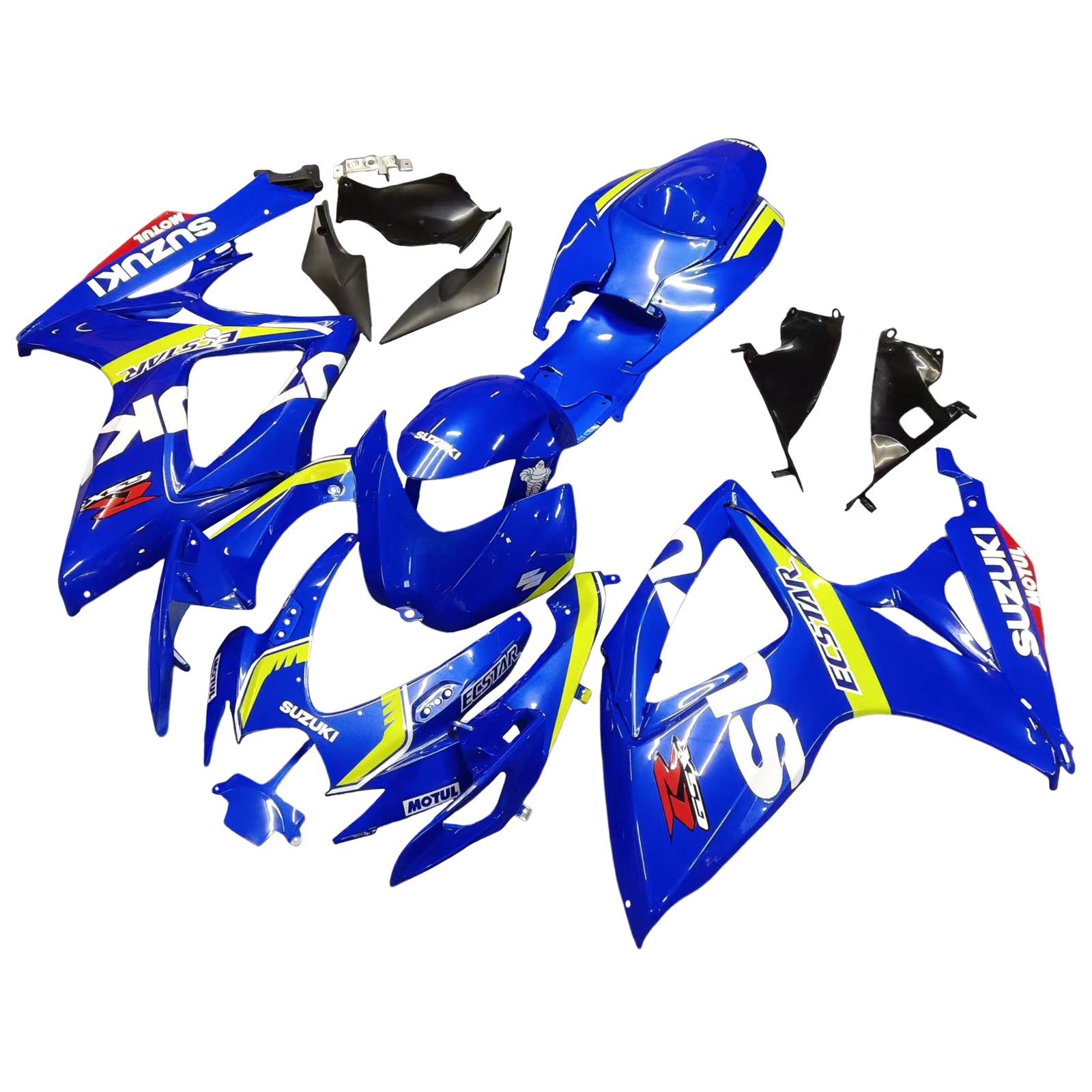 Amotopart 2006-2007 Suzuki GSXR 600/750 Gelb&Verkleidungssatz im blauen Stil 1