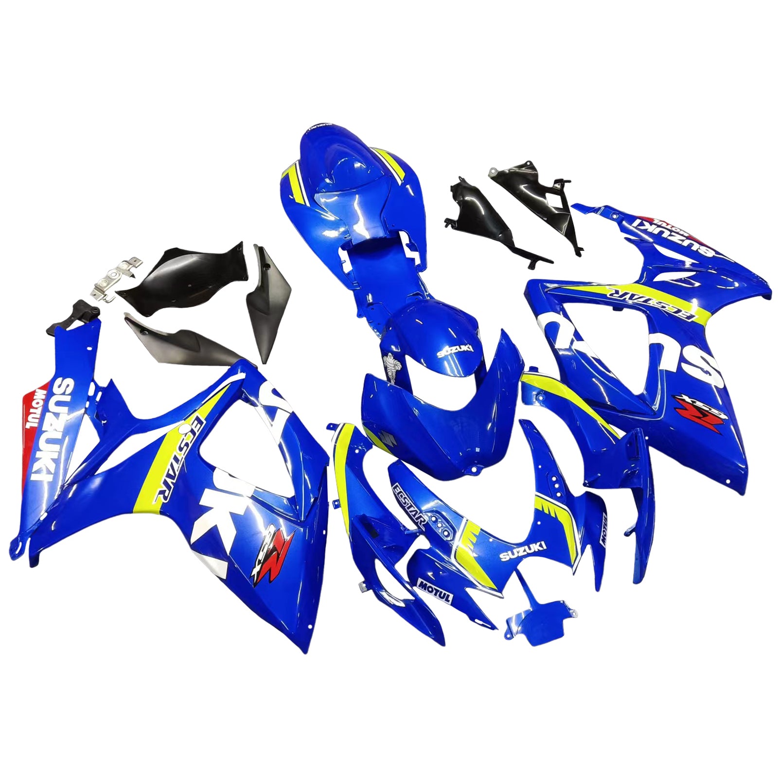 Amotopart 2006-2007 Suzuki GSXR 600/750 Gelb&Verkleidungssatz im blauen Stil 1