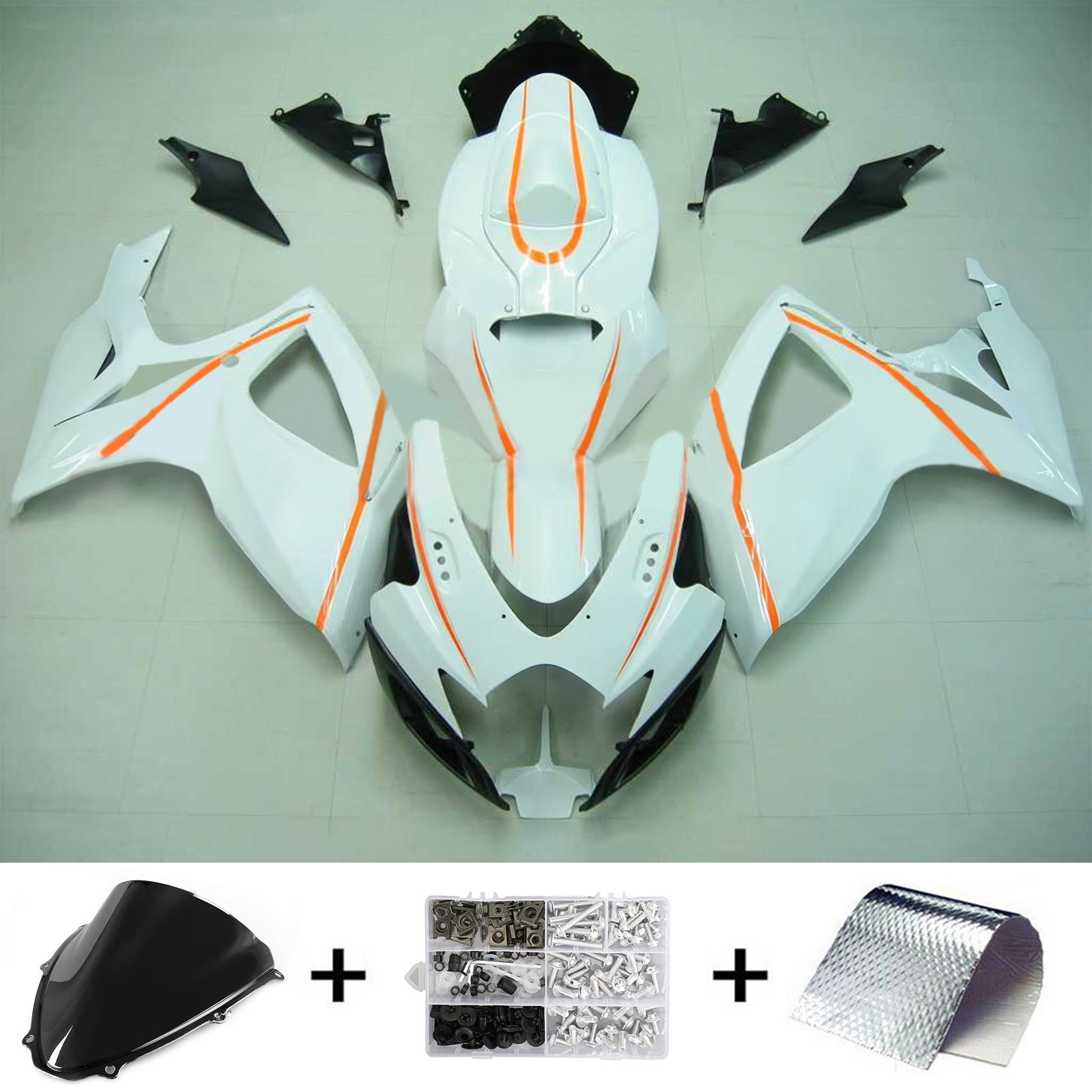 Amotopart 2006-2007 Suzuki GSXR 600/750 Bianco&OKit di carenatura per gamma