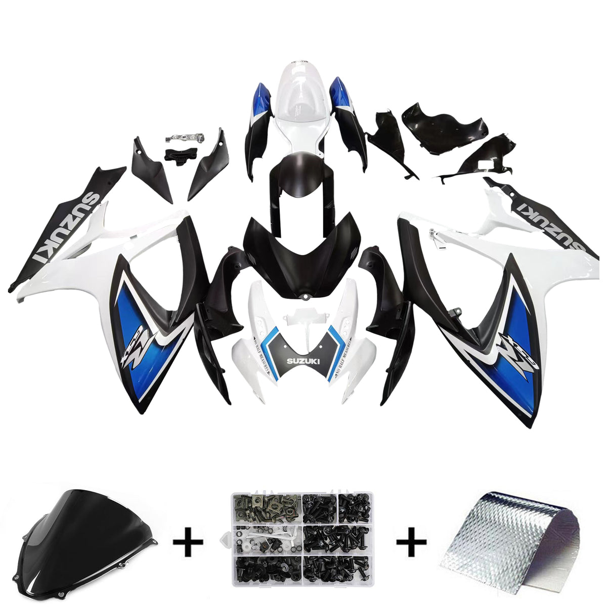 Amotopart 2006-2007 Suzuki GSXR 600/750 Blue&amp;White Style6 Verkleidungsset