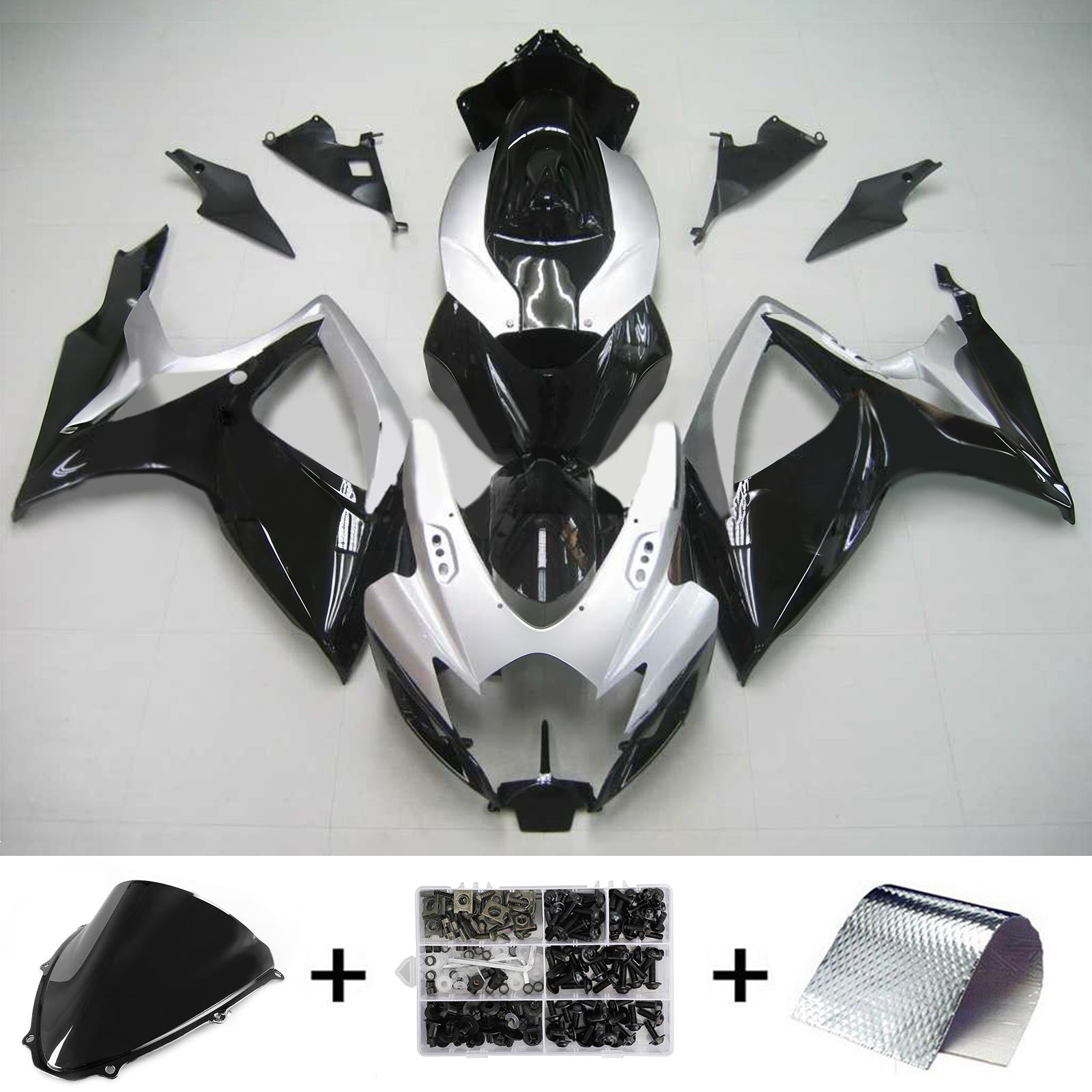 Amotopart 2006-2007 Suzuki GSXR 600/750 Argento&BKit carenatura Black