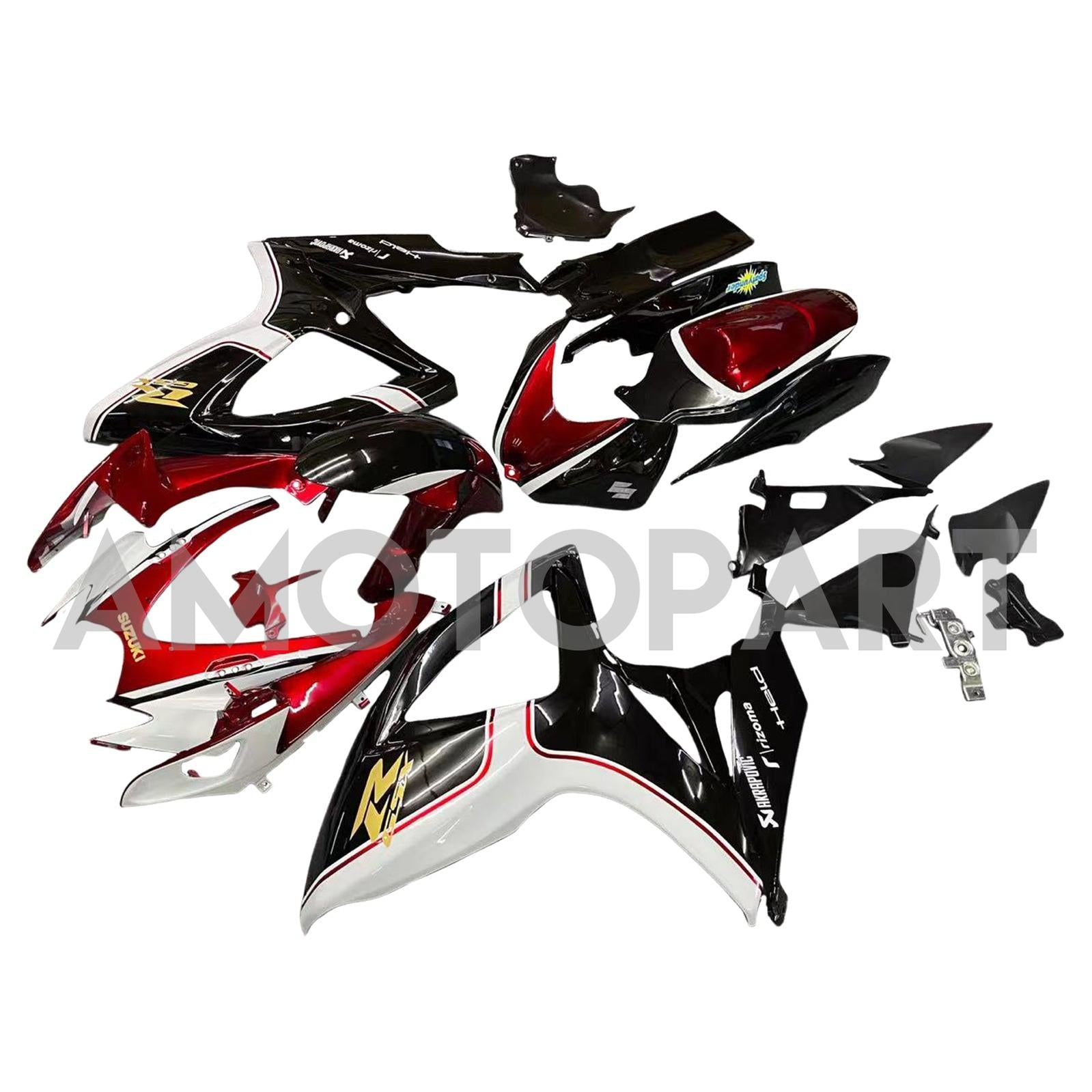 Amotopart 2006-2007 Suzuki GSXR 600/750 Black & Red Fairing Kit