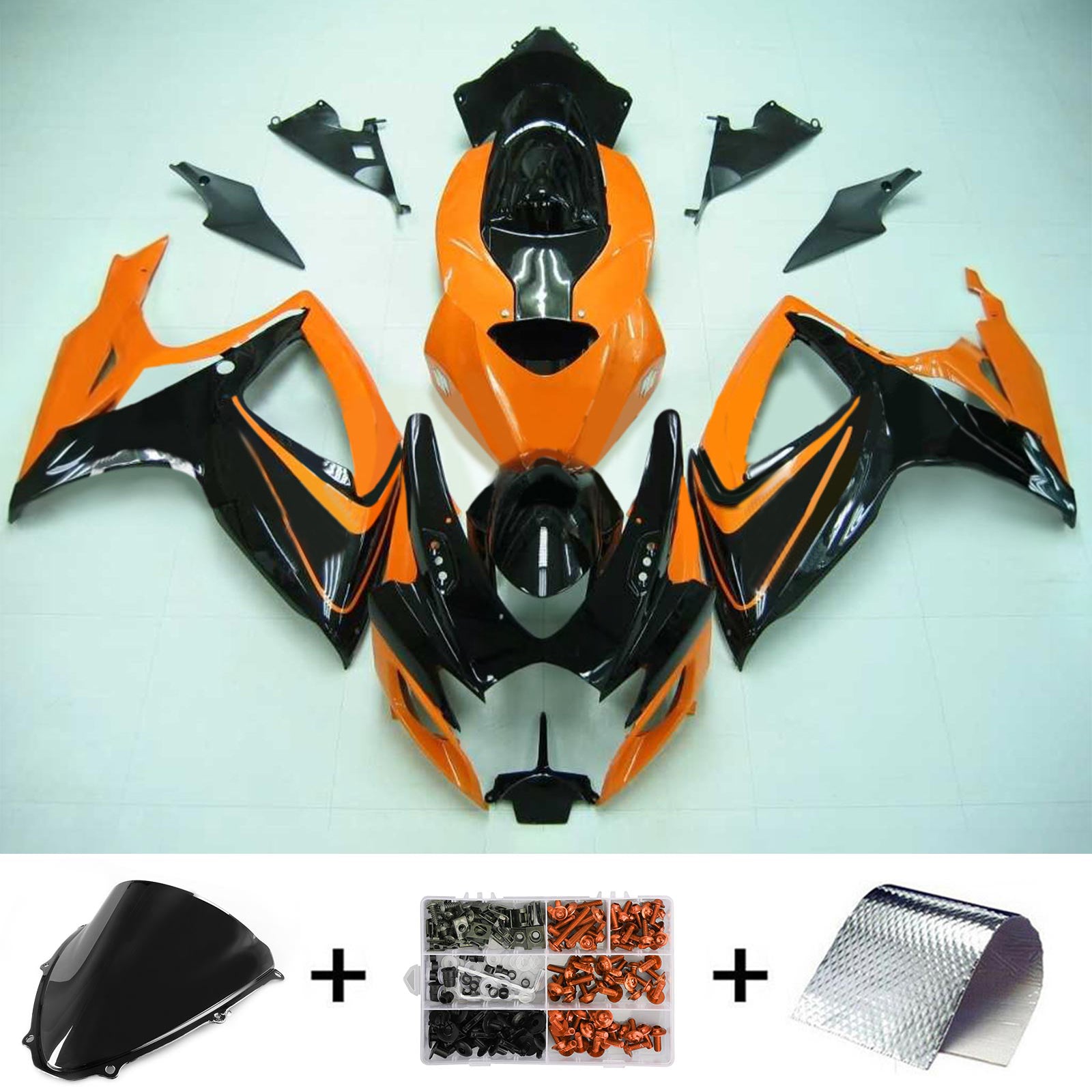 Amotopart 2006-2007 Suzuki GSXR 600/750 Arancione&BKit carenatura Black