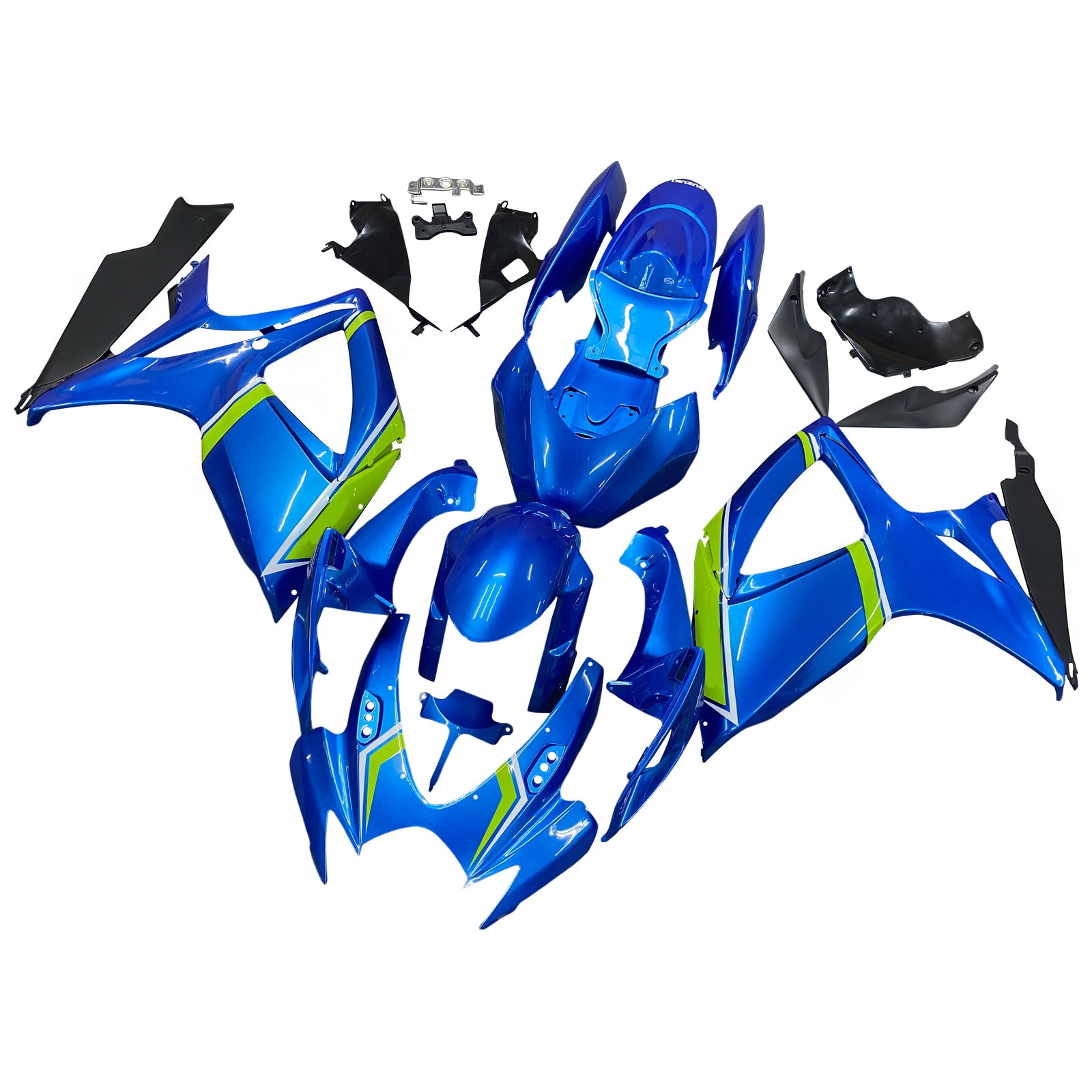 Amotopart 2006-2007 Suzuki GSXR 600/750 Yellow Green & Blue style2 Fairing Kit