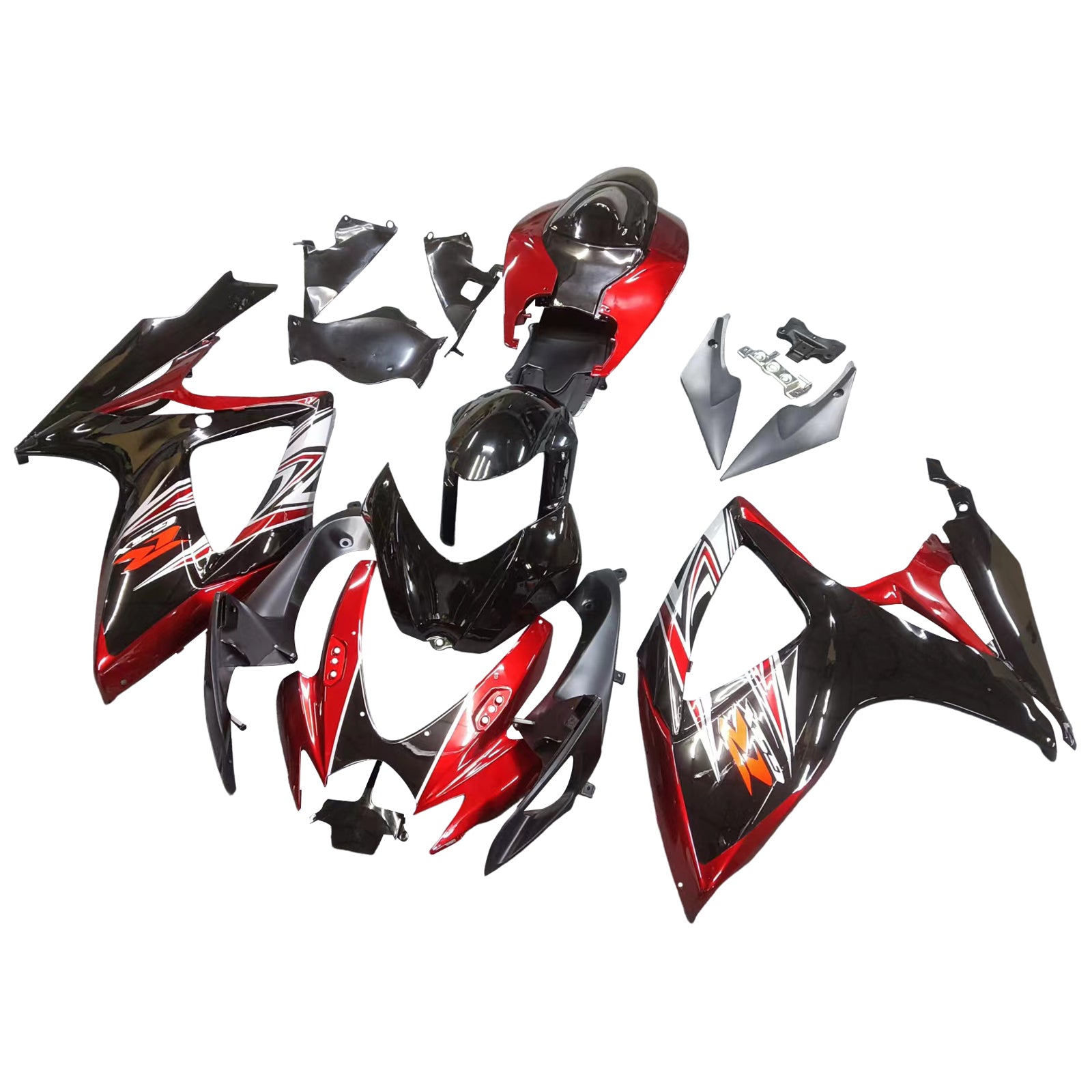 Amotopart 2006-2007 SUZUKI GSXR 600/750 K6 Noir&Kit de carénage rouge
