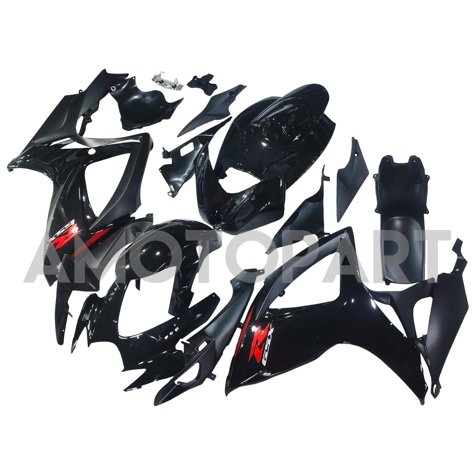 Amotopart 2006-2007 Suzuki GSXR 600/750 K6 Gloss Black Abzugskit