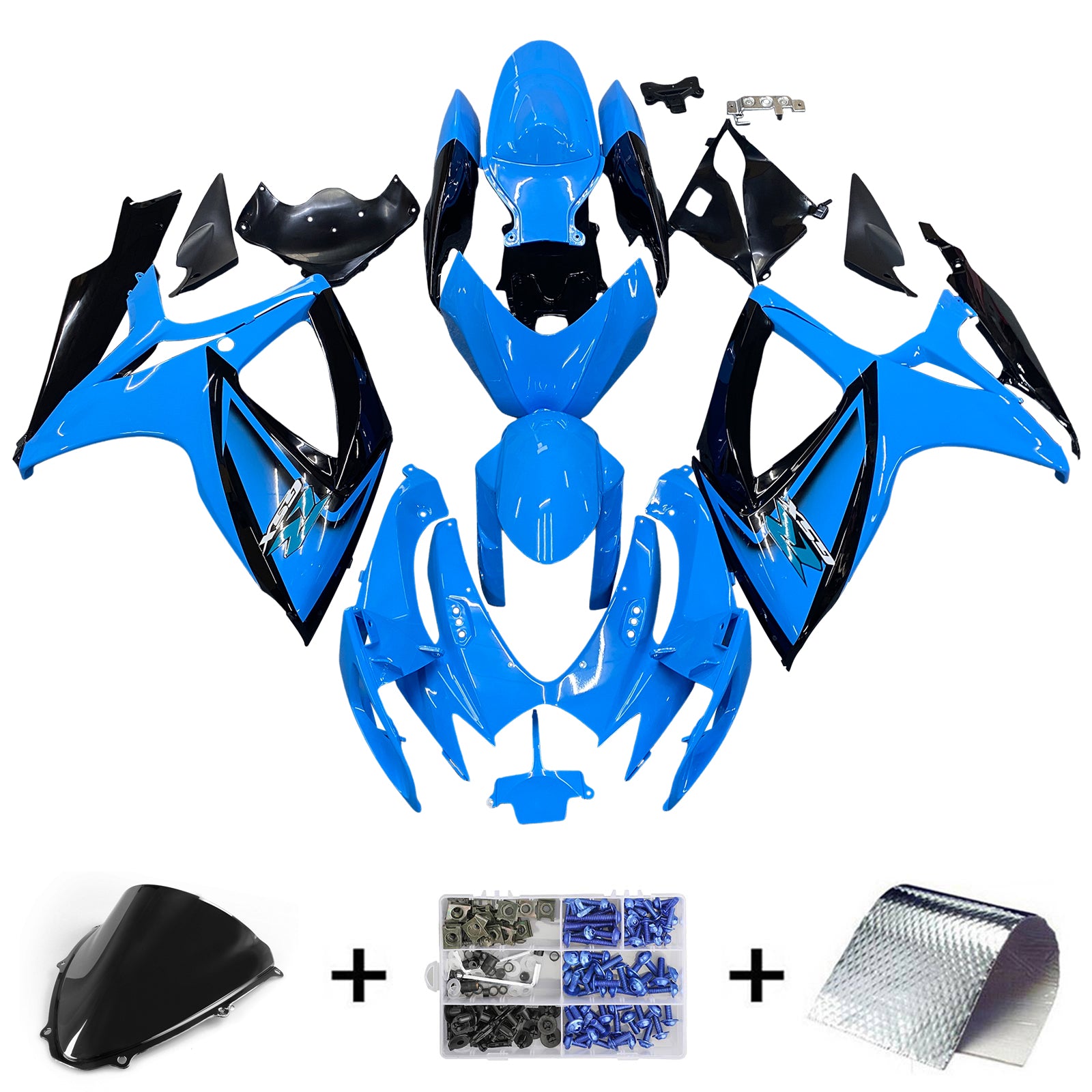 Amotopart 2006-2007 Suzuki GSXR 600/750 K6 Blue & Black Fairing Kit