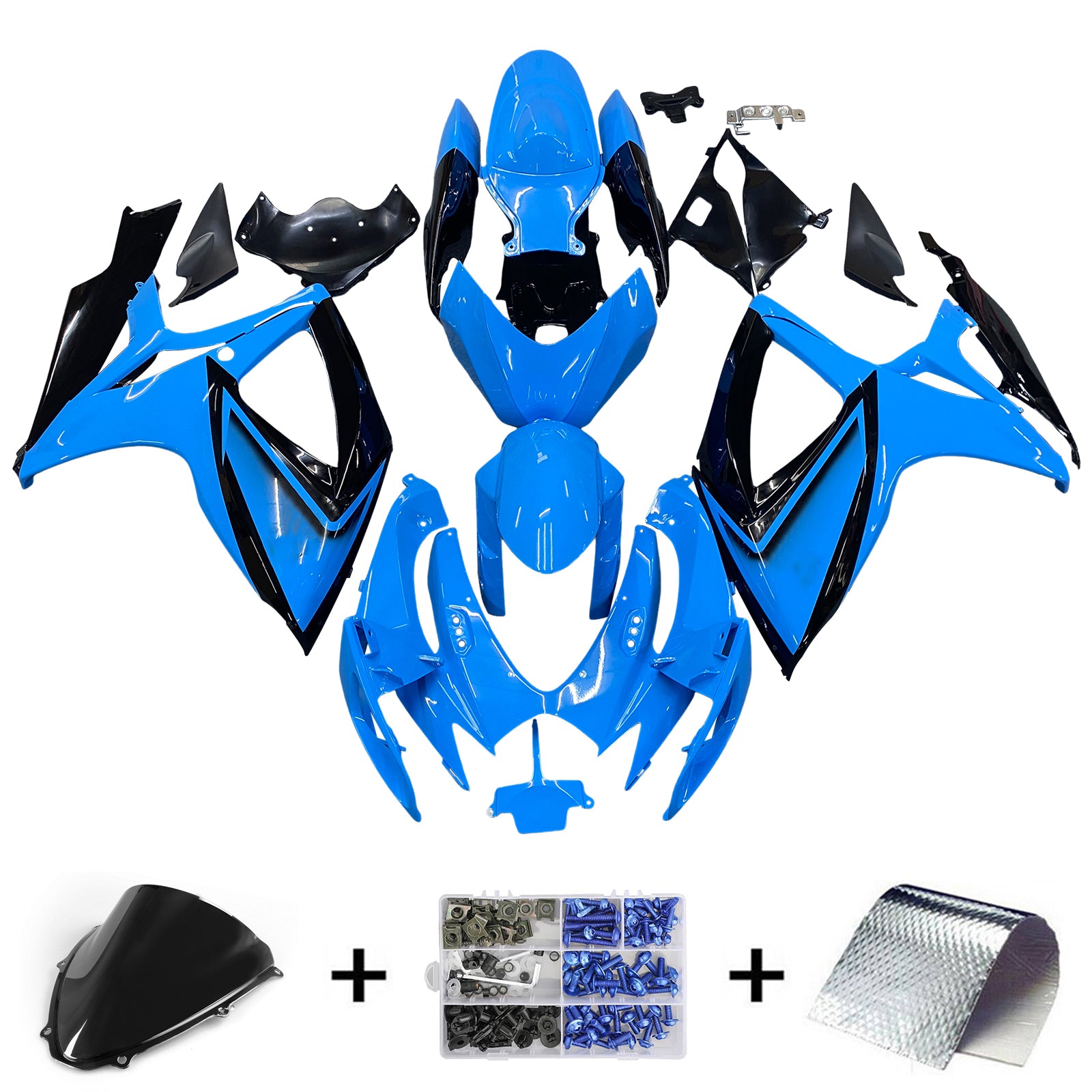 Amotopart 2006-2007 スズキ GSXR 600/750 K6 ブルー&ブラック フェアリングキット