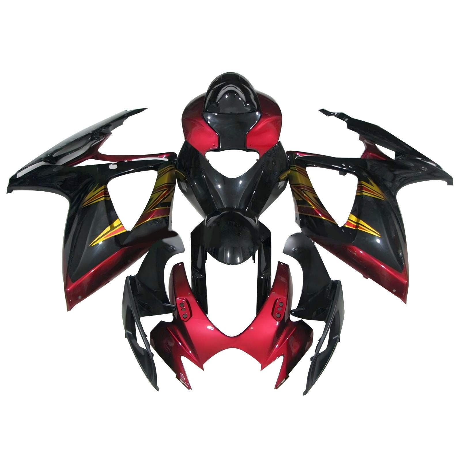 Amotopart 2006-2007 K6 GSXR 600/750 Suzuki Kit carena rosso lucido e nero