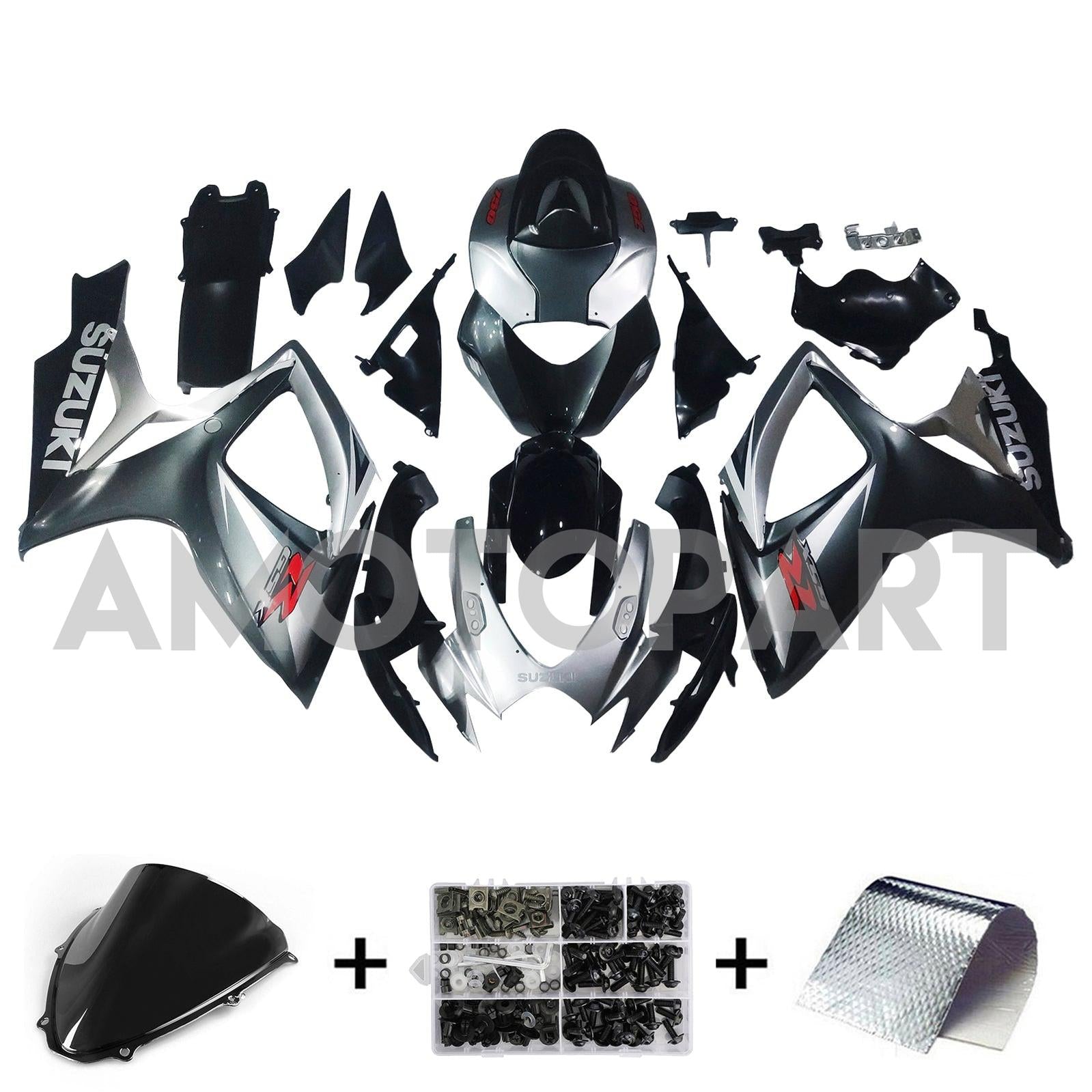 Amotopart 2006-2007 K6 GSXR 600/750 Suzuki Black&Grey Fairing kit