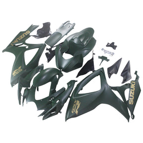 Amotopart 2006-2007 K6 GSXR 600/750 Suzuki Matte Green with Gold Logo Fairing kit