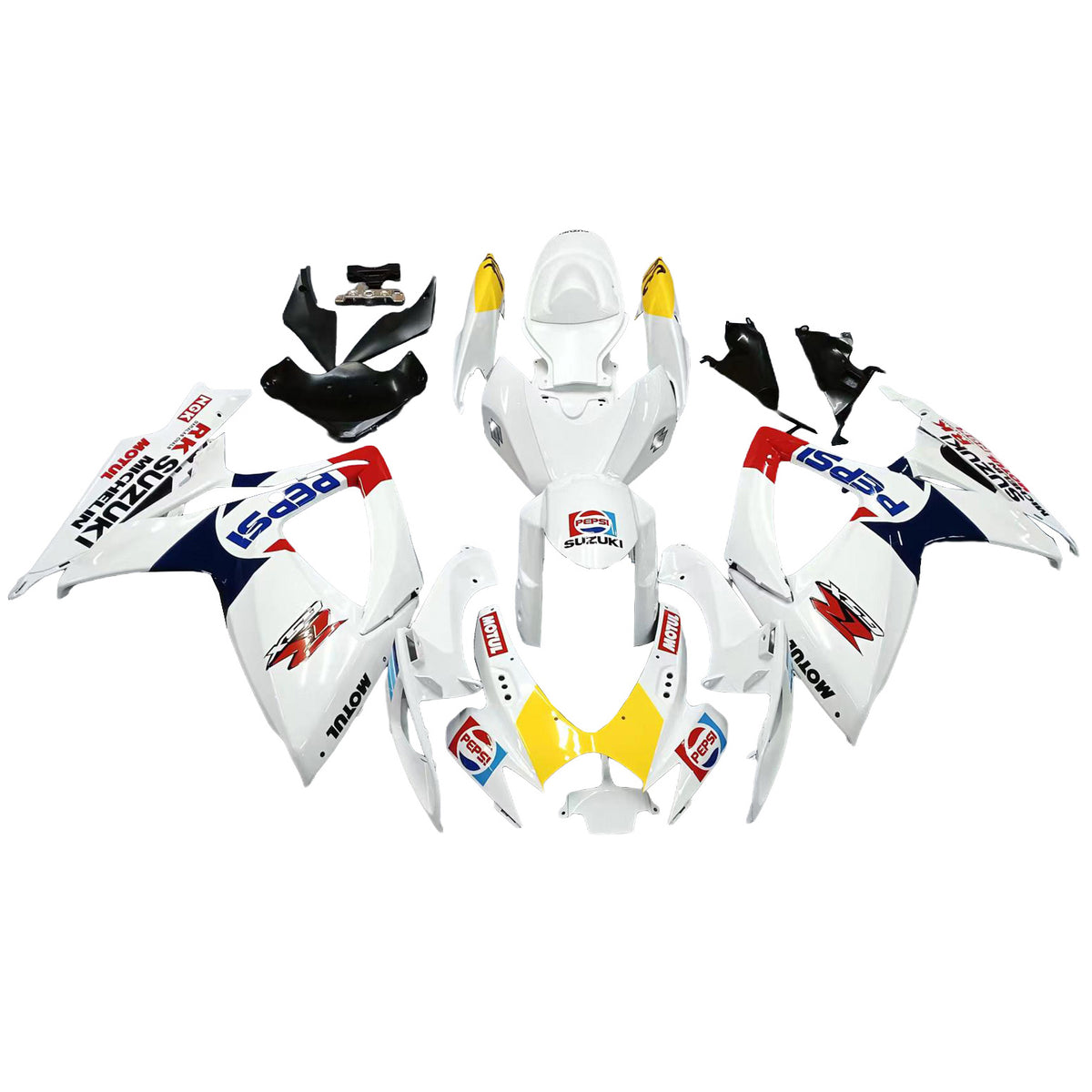 Amotopart 2006-2007 K6 GSXR 600/750 Suzuki Blanc avec kit de carénage rouge