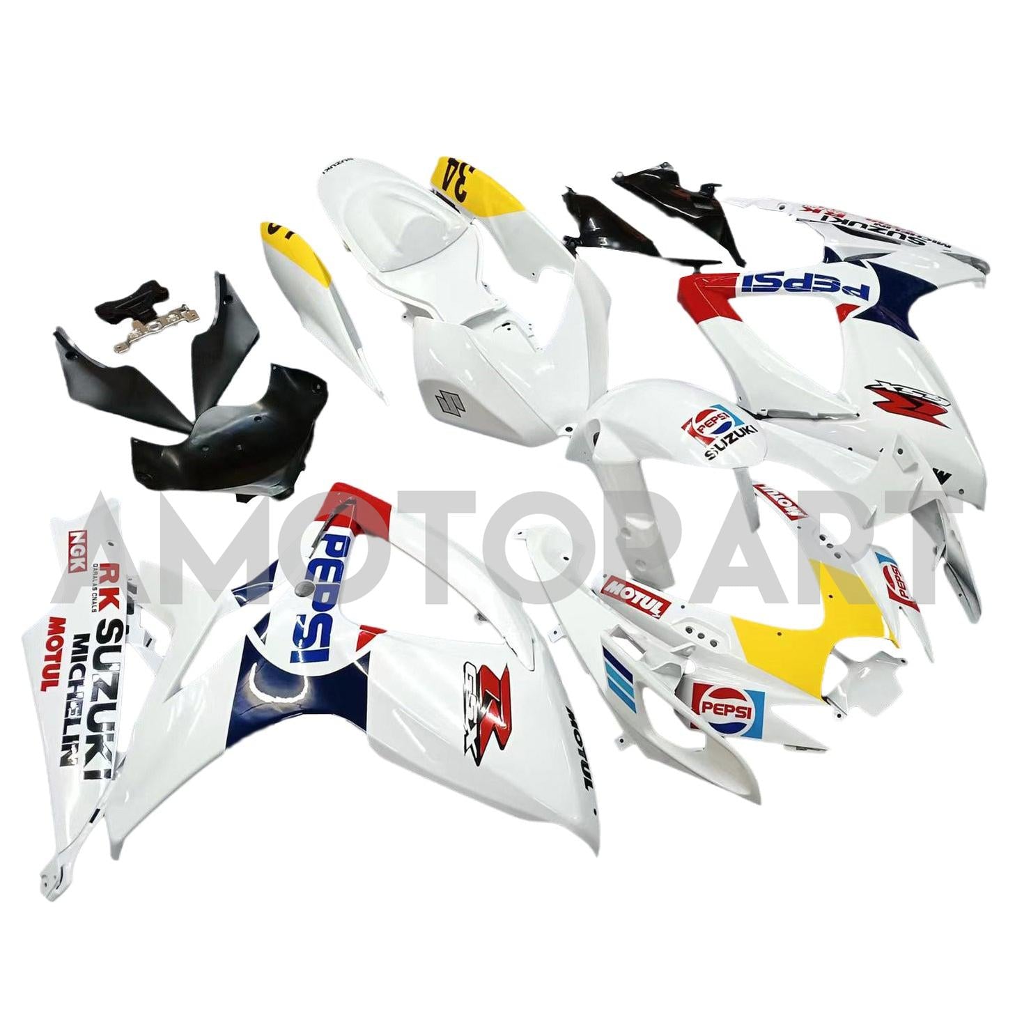 Amotopart 2006-2007 K6 GSXR 600/750 Suzuki Bianco con kit carena rossa