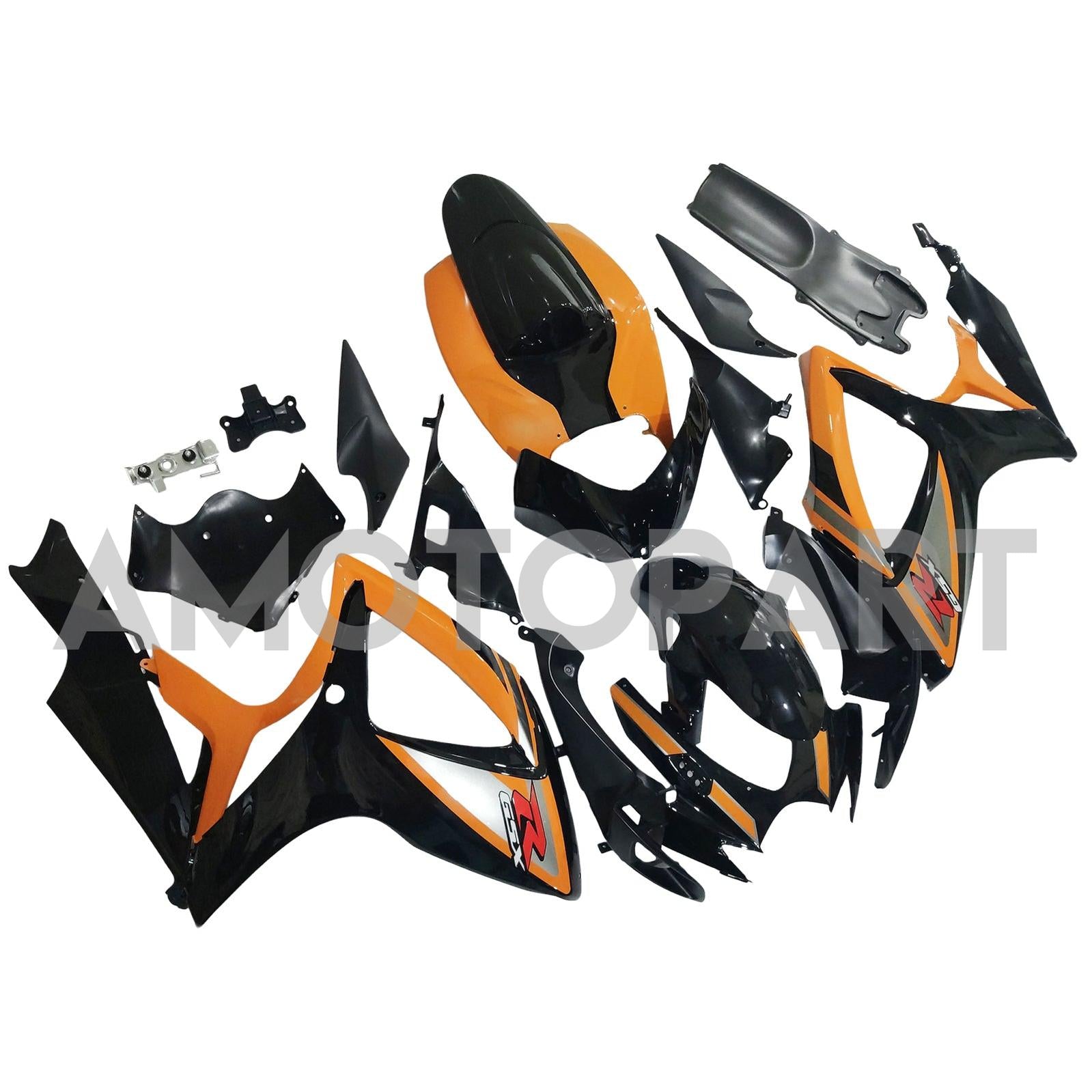 Amotopart 2006–2007 K6 GSXR 600/750 Suzuki Schwarz&Oranges Verkleidungskit