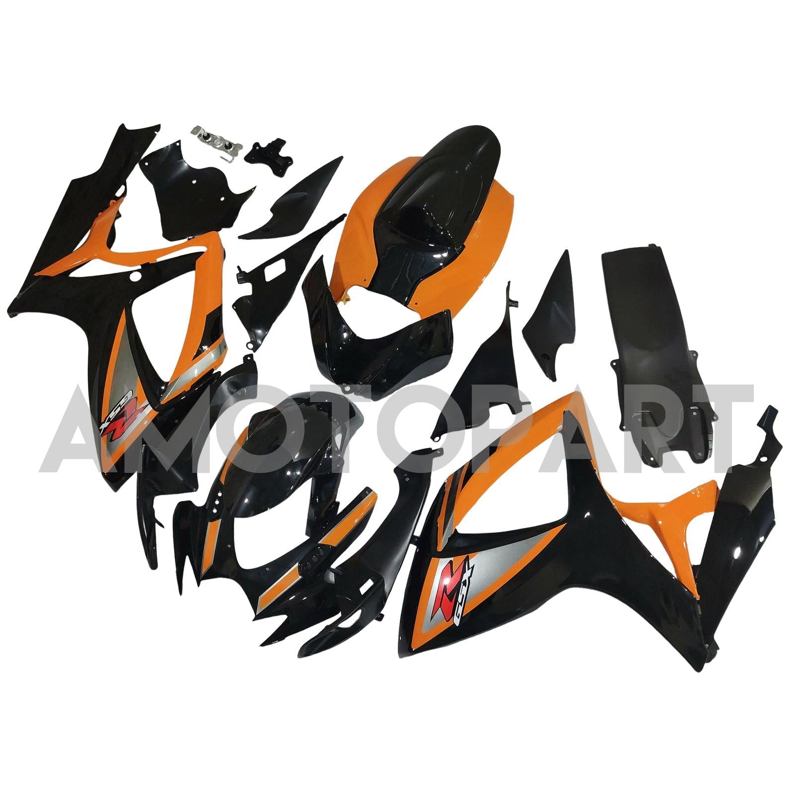 Amotopart 2006–2007 K6 GSXR 600/750 Suzuki Schwarz&Oranges Verkleidungskit