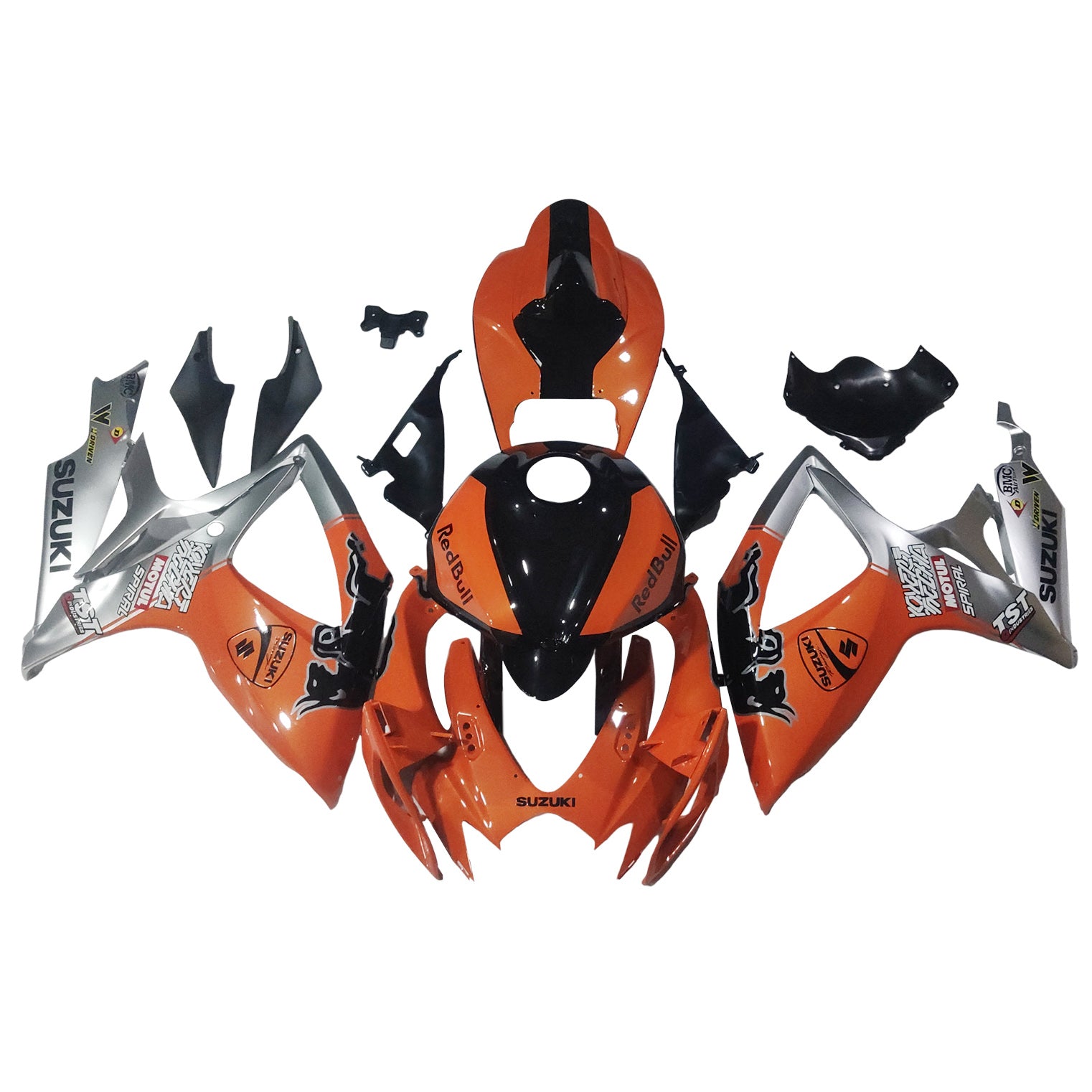 Amotopart 2006-2007 Suzuki GSXR 600/750 Bull Orange Sliver Fairing Kit