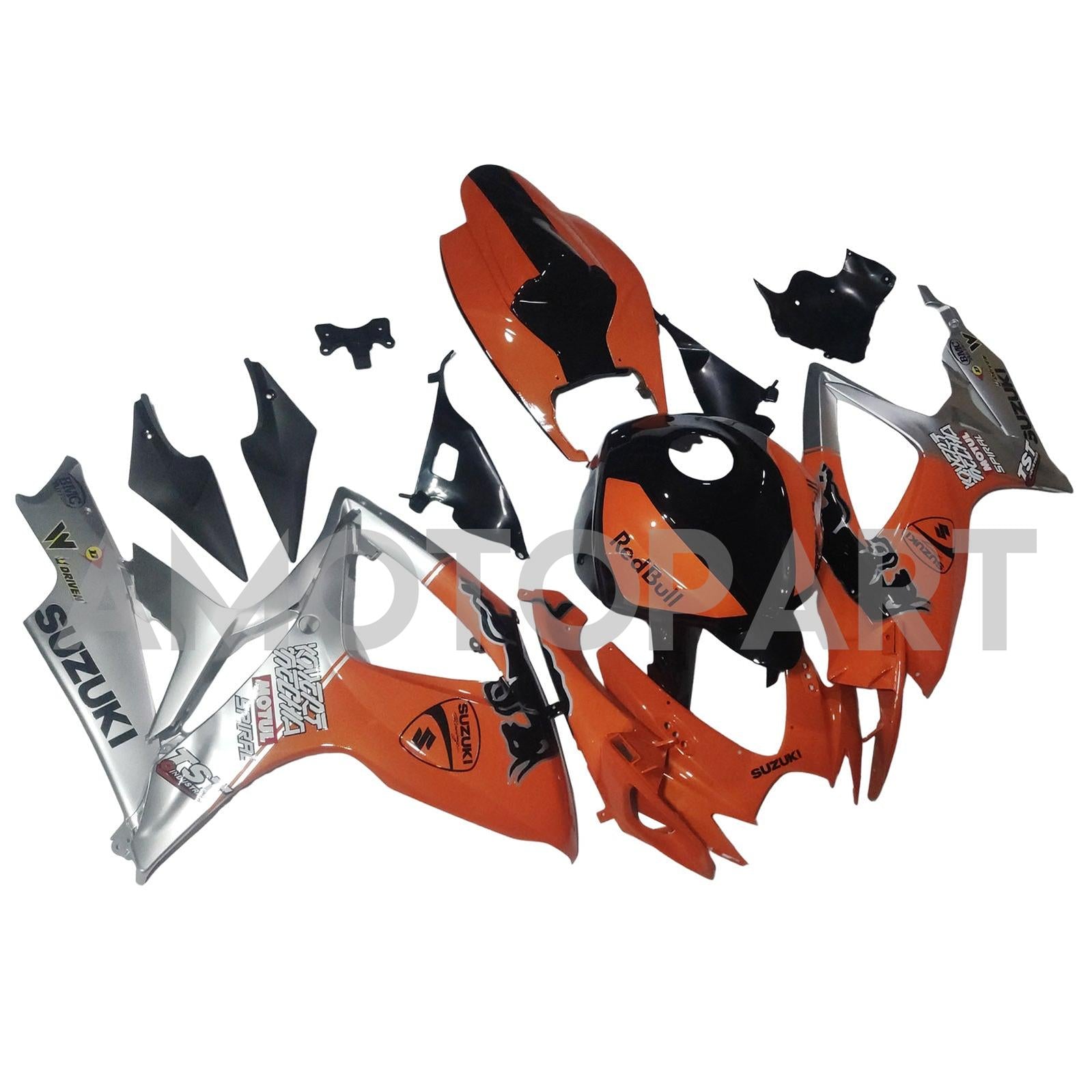 Amotopart 2006–2007 Suzuki GSXR 600/750 Bull Orange Sliver Verkleidungsset