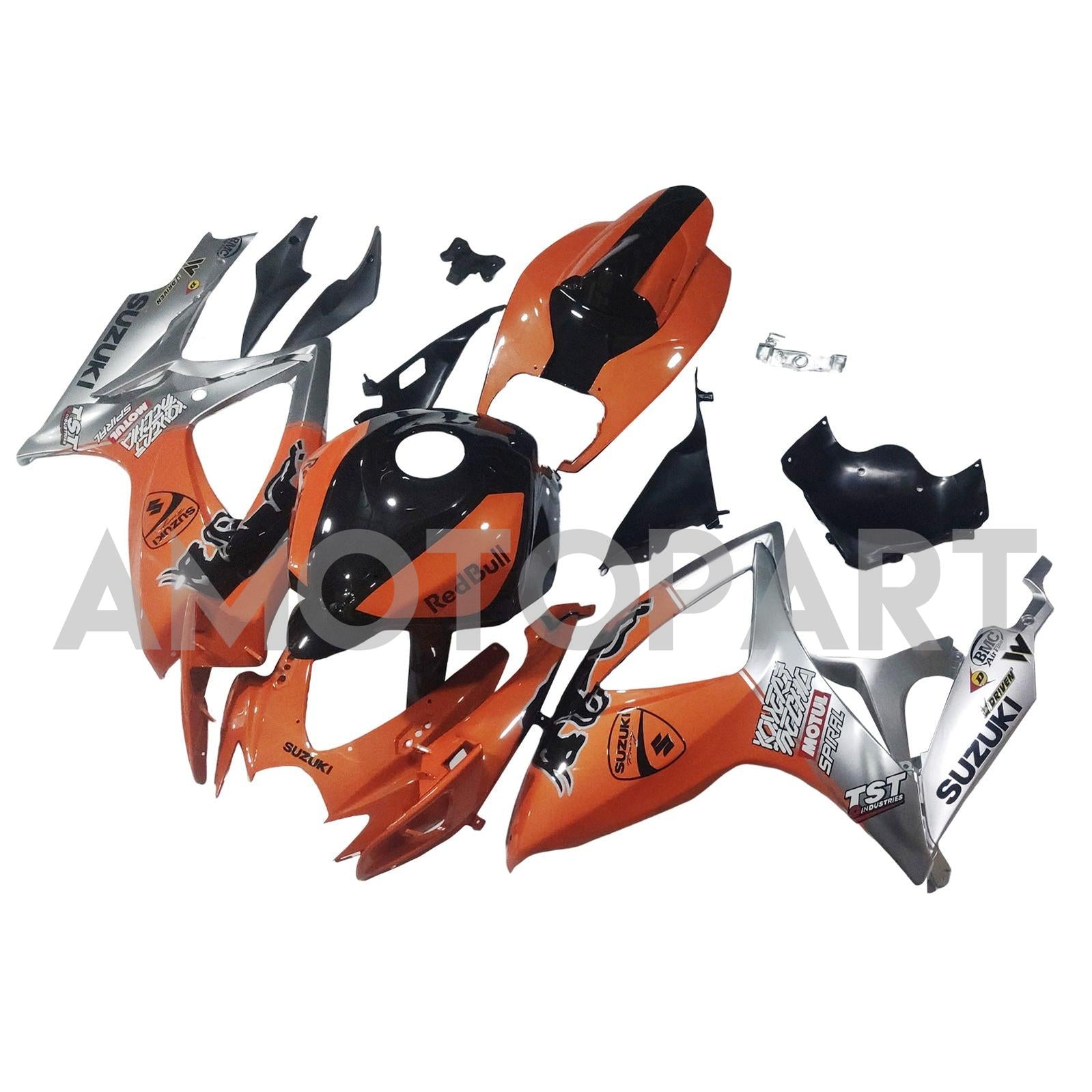 Amotopart 2006–2007 Suzuki GSXR 600/750 Bull Orange Sliver Verkleidungsset