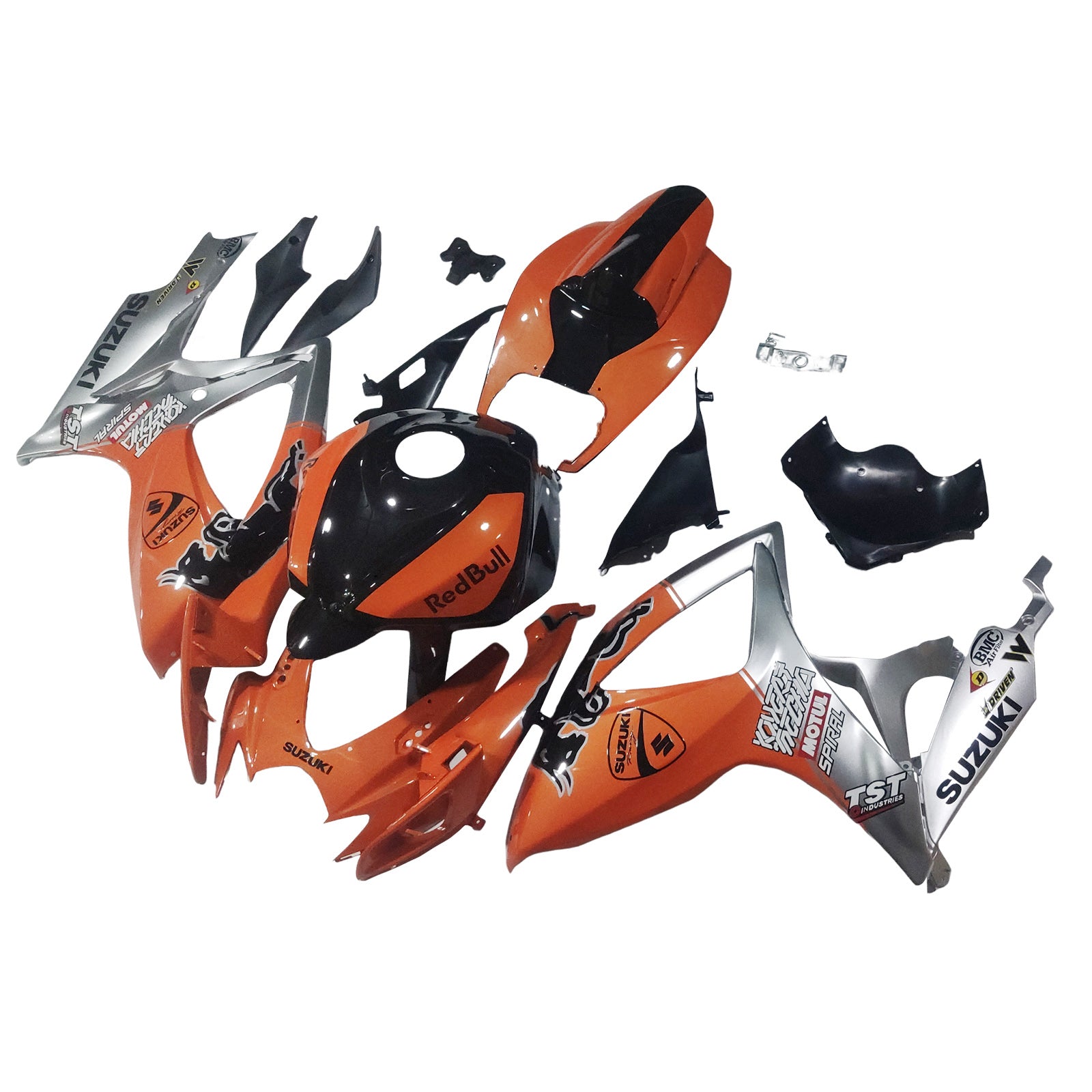Amotopart 2006-2007 Suzuki GSXR 600/750 Bull Orange Sliver Fairing Kit