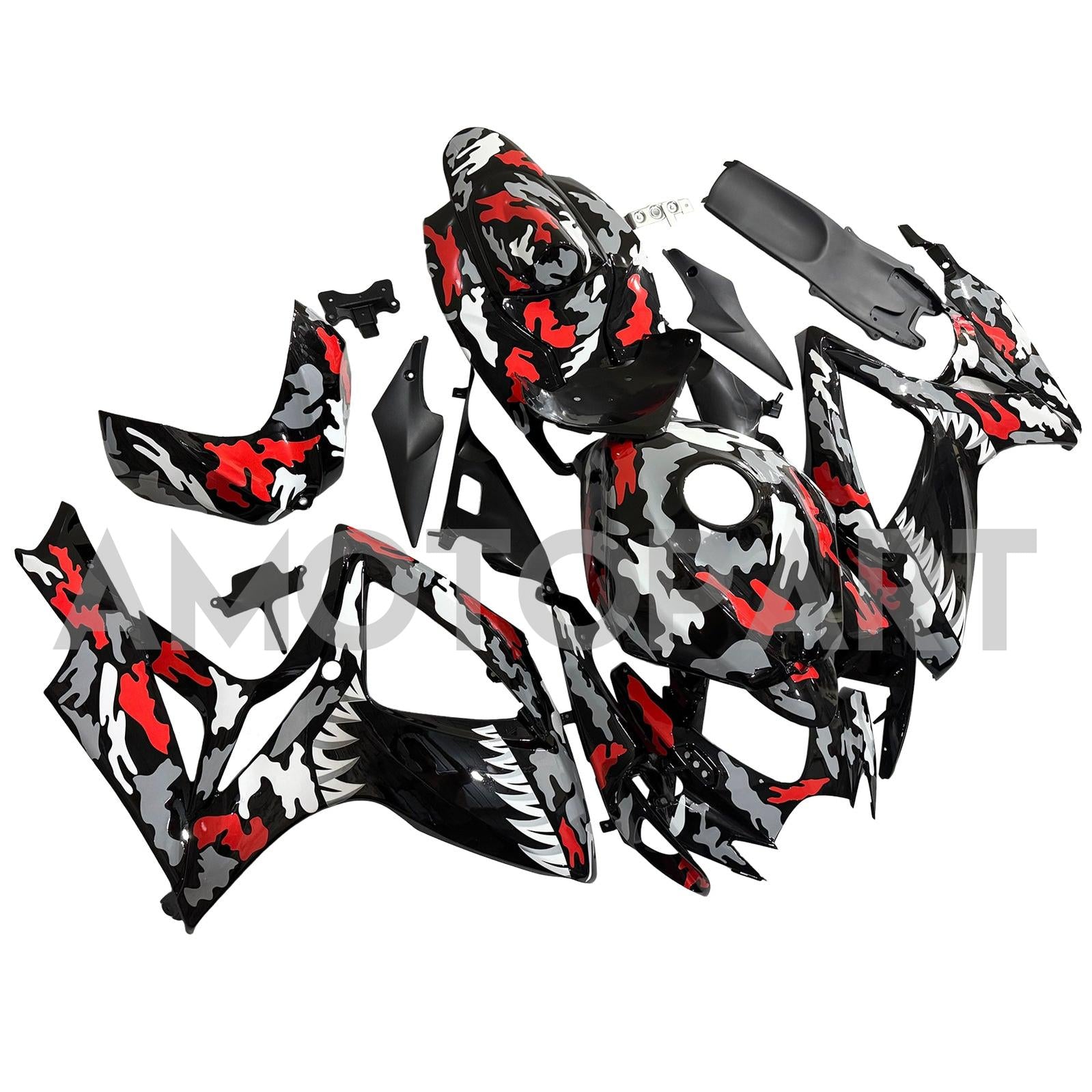 Amotopart 2006-2007 Suzuki GSXR 600/750 Camouflage Pattern Black Fairing Kit