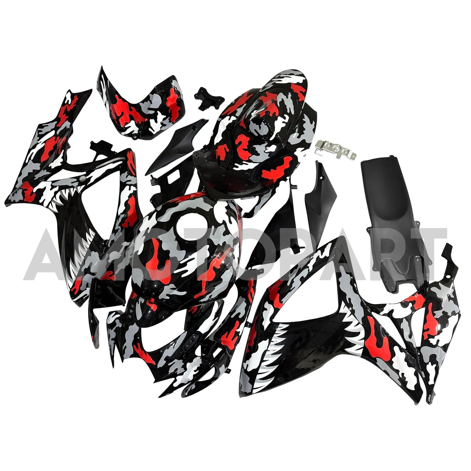 Amotopart 2006-2007 Suzuki GSXR 600/750 Camouflage Pattern Black Fairing Kit