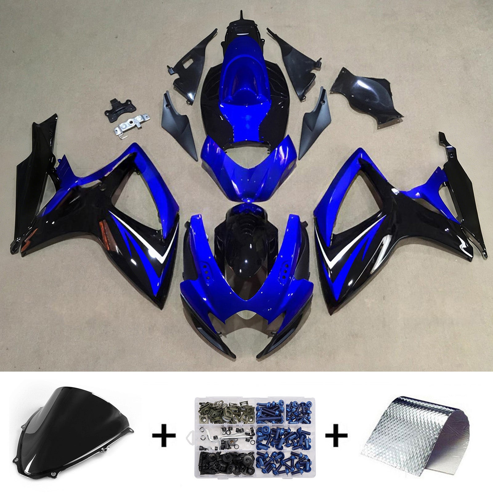 Amotopart 2006-2007 Suzuki GSXR 600/750 modrá černá sada kapotáže