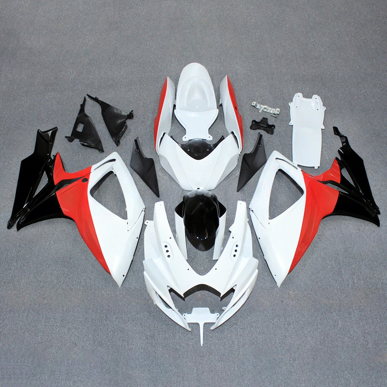 Amotopart 2006-2007 Suzuki GSXR 600/750 Bílá Červená Černá Sada kapotáže
