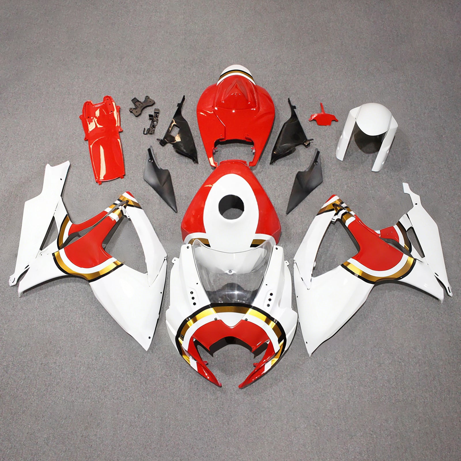 Amotopart 2006-2007 Suzuki GSXR 600/750 Red White Fairing Kit