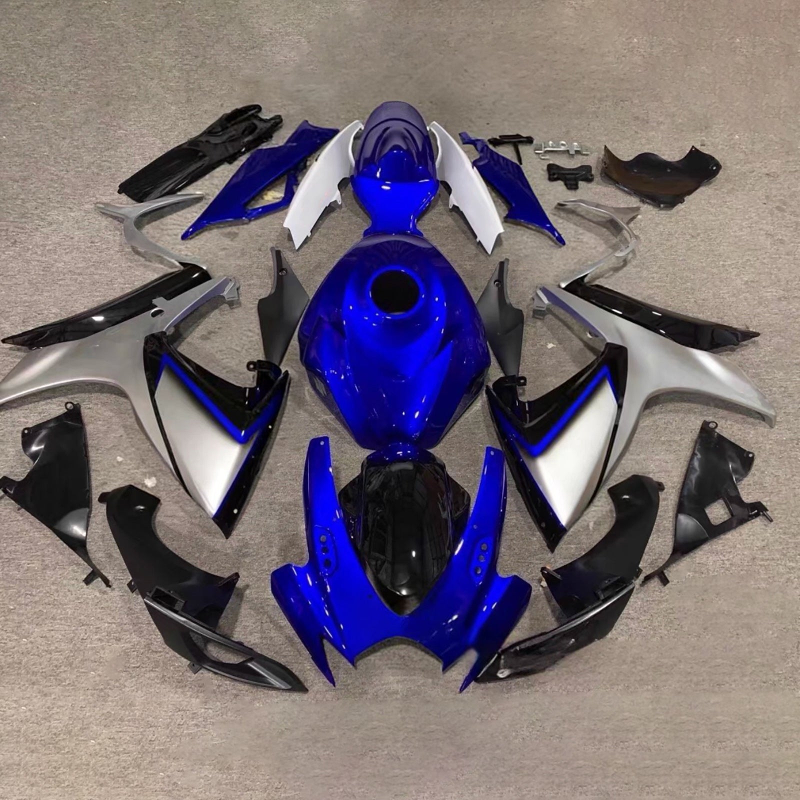 Amotopart 2006-2007 Suzuki GSXR 600/750 modrá stříbrná černá sada kapotáže