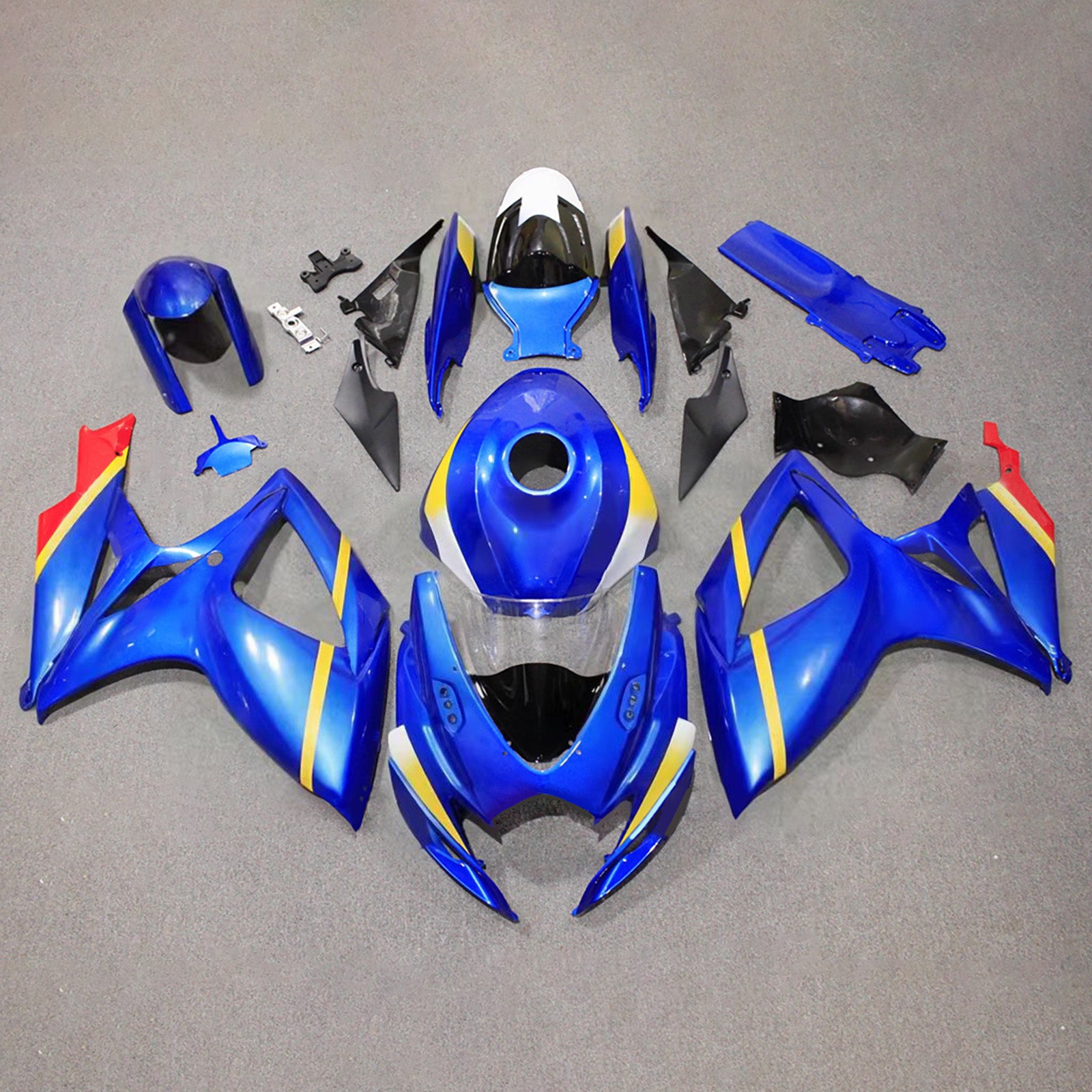Amotopart 2006-2007 Suzuki GSXR 600/750 White Blue Fairing Kit