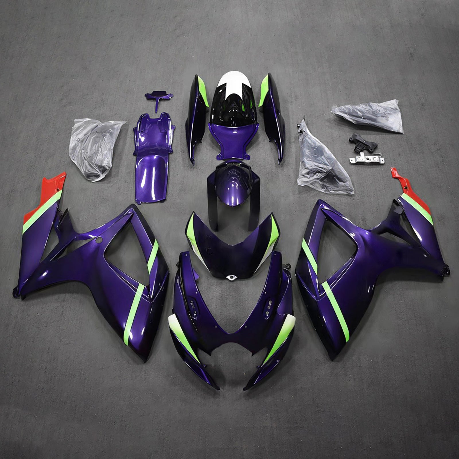Amotopart 2006-2007 Suzuki GSXR 600/750 Purple Black White Green Fairing Kit