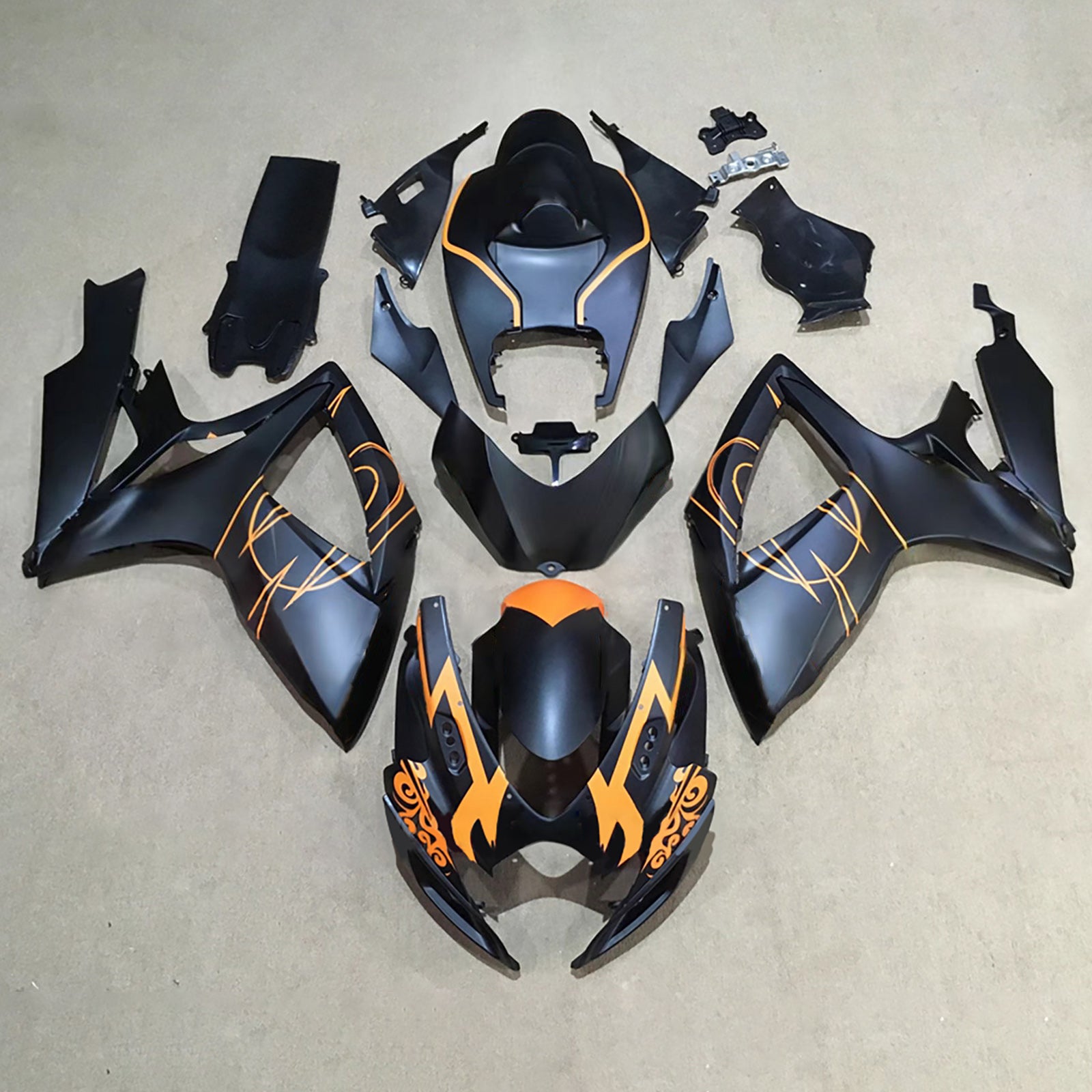 Amotopart 2006-2007 Suzuki GSXR 600/750 Black Orange Fairing Kit