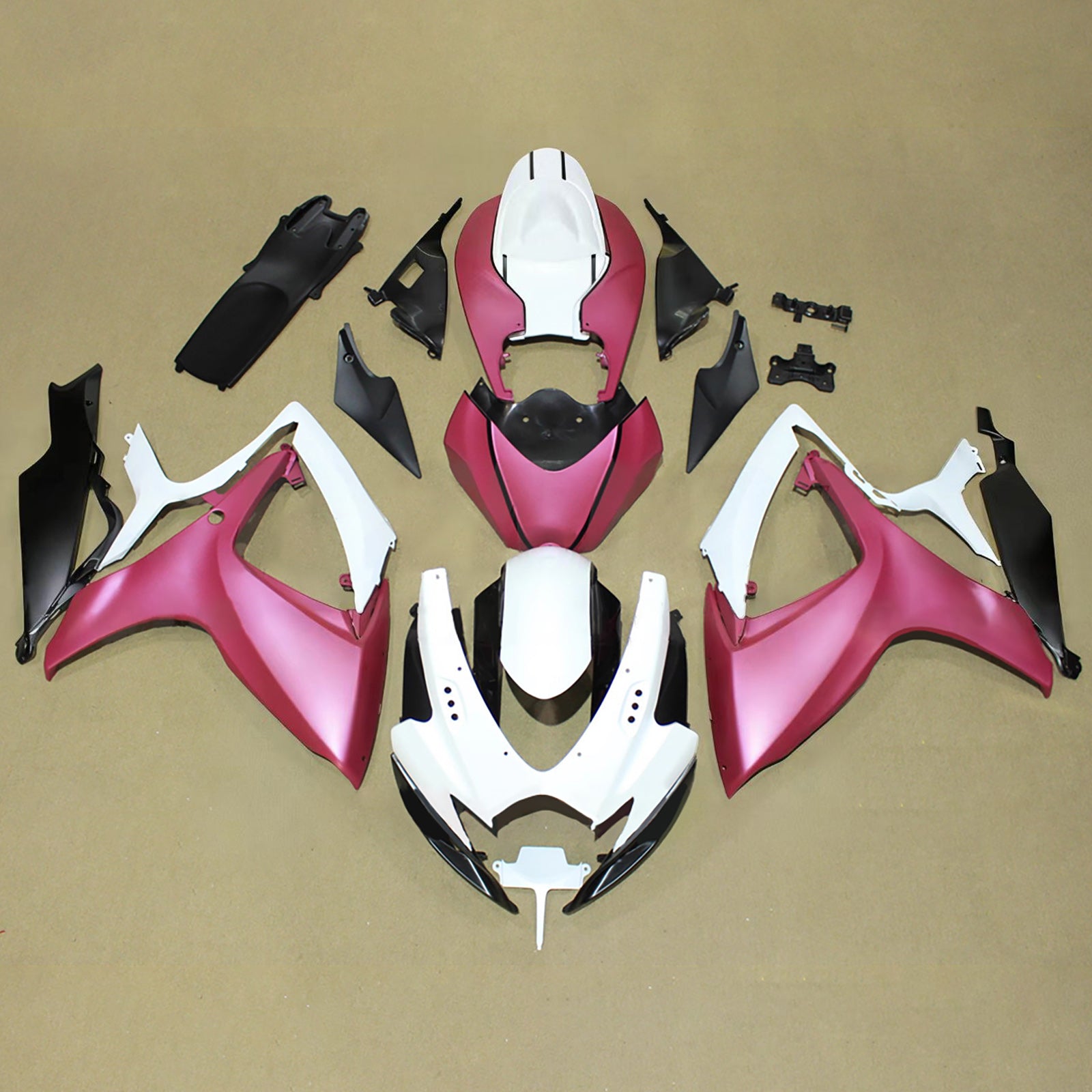 Amotopart 2006-2007 Suzuki GSXR 600/750 Pink White Fairing Kit